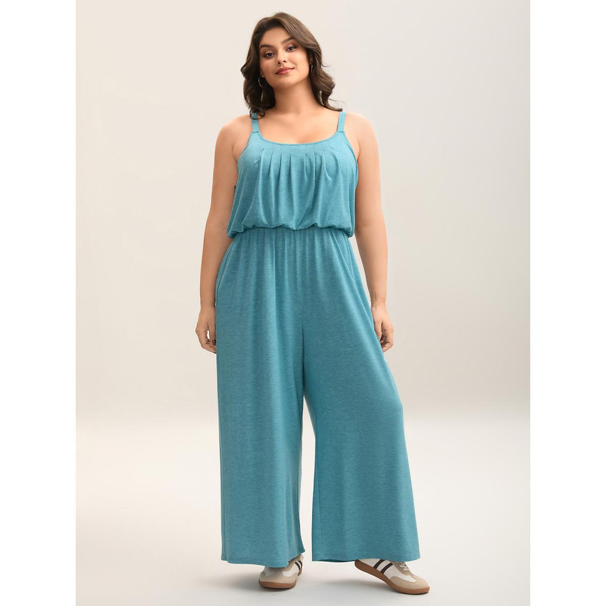 Plus Size Arctic Stretchy Pockets Adjustable Straps Jumpsuit Women Leisure Sleeveless Non Casual Loose Jumpsuits BloomChic 30/6X Product Image