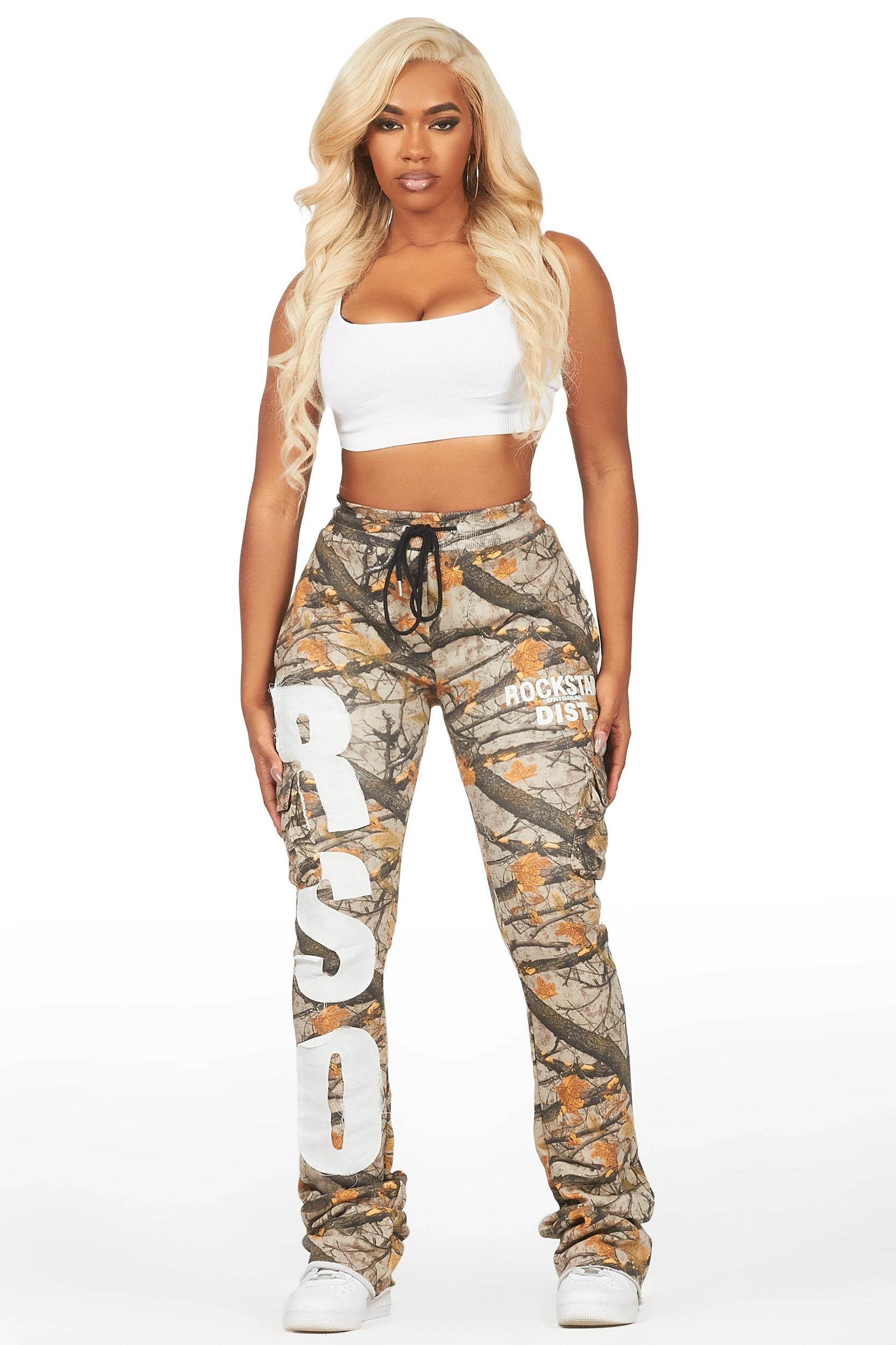 Sidni Tree Camo Super Stacked Track Pant Female Product Image