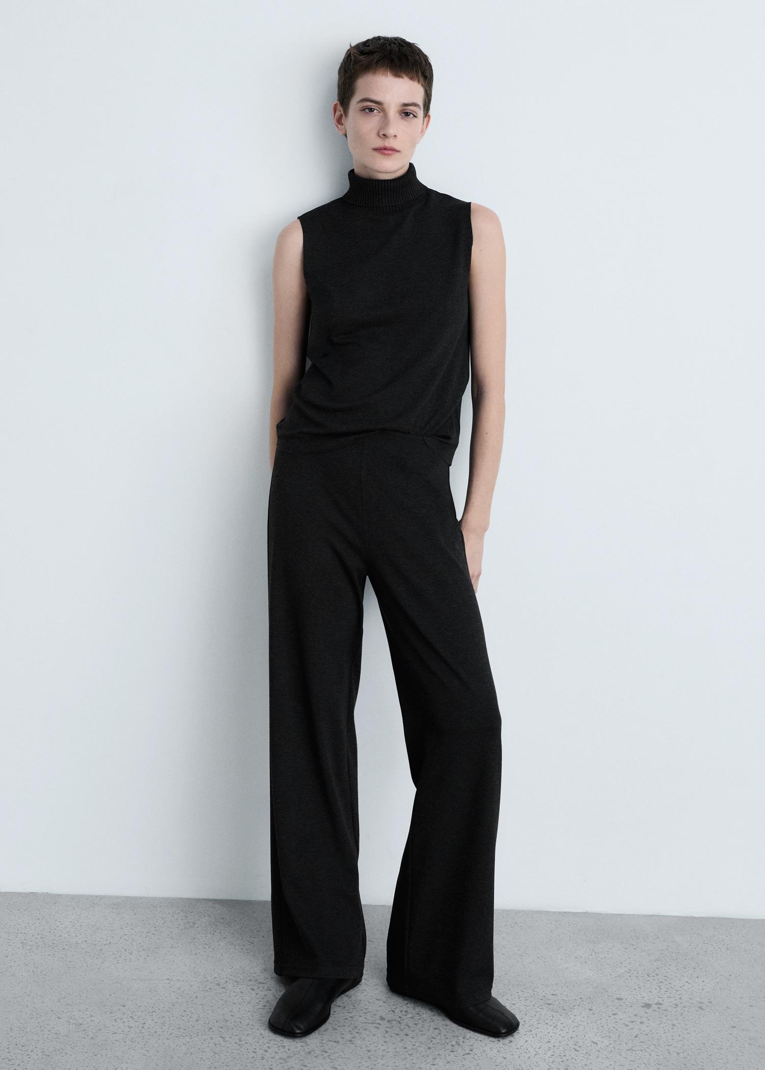 Turtleneck knitted top - Women | MANGO USA Product Image