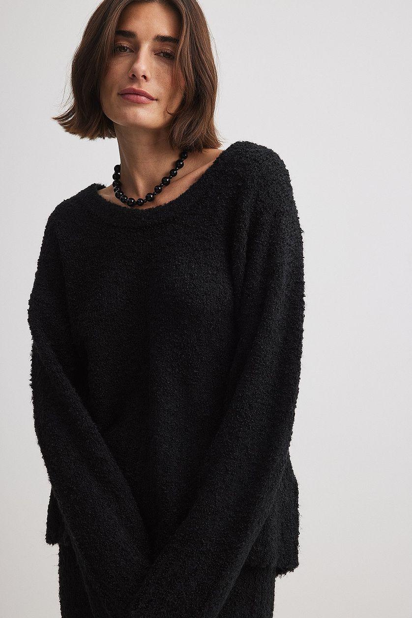 Scoop Neck Knitted Sweater Product Image