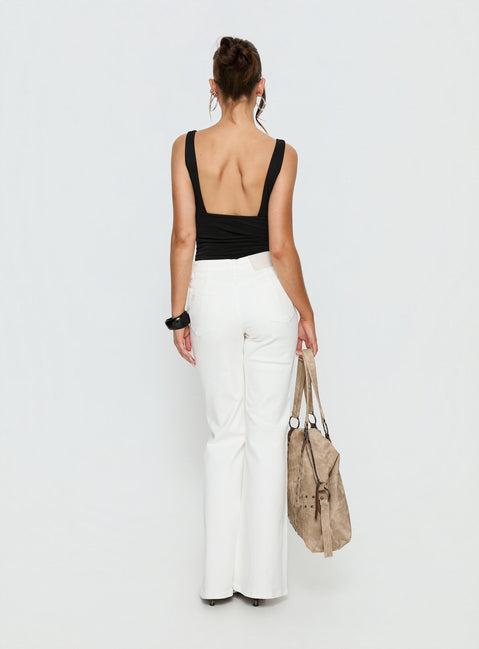 Magic Mirror Mid Rise Bootleg Jeans Ecru Product Image