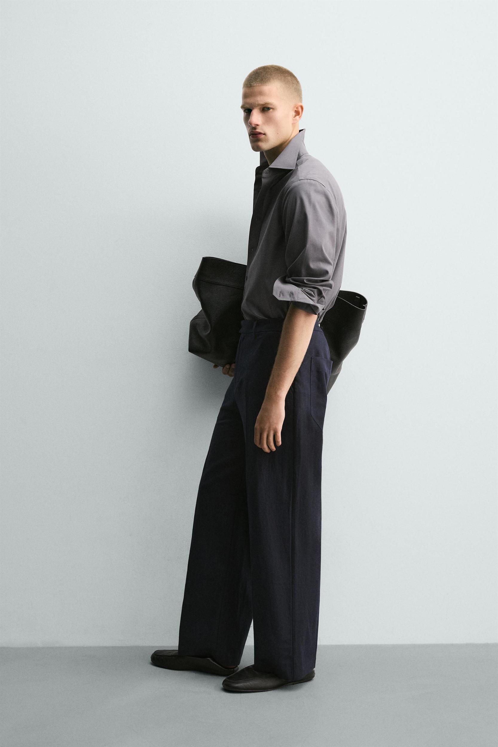 RELAXED FIT COTTON - LINEN PANTS Product Image