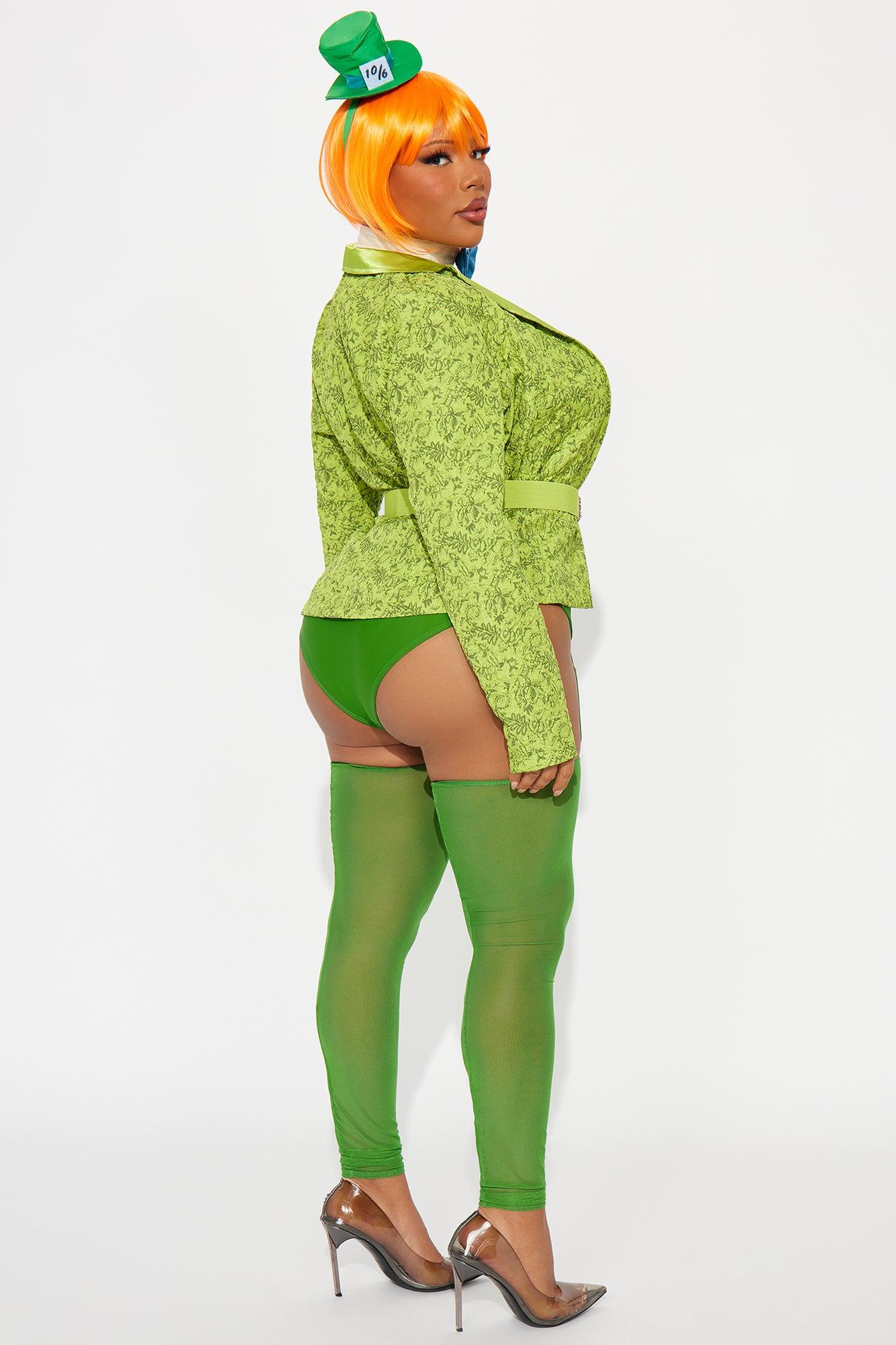 Delightfully Sexy Mad Hatter 8 Piece Costume Set - Green Female Product Image
