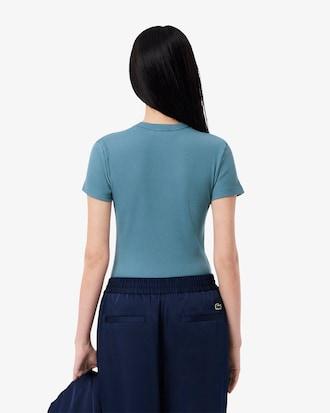 Slim Fit Ribbed Cotton T-shirt Product Image