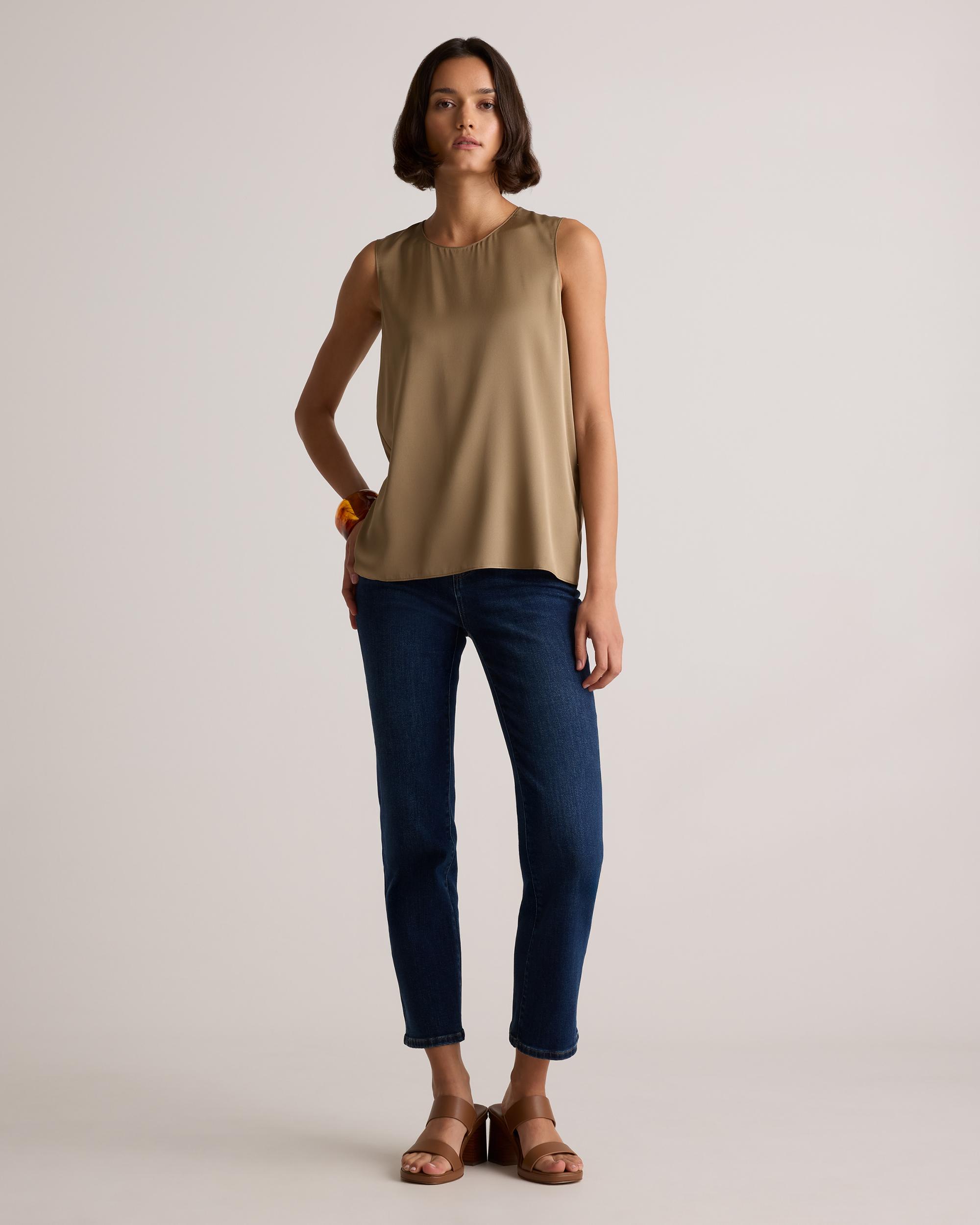 Quince | Women's Washable Stretch Silk Shell Tank Top Mulberry Silk Product Image