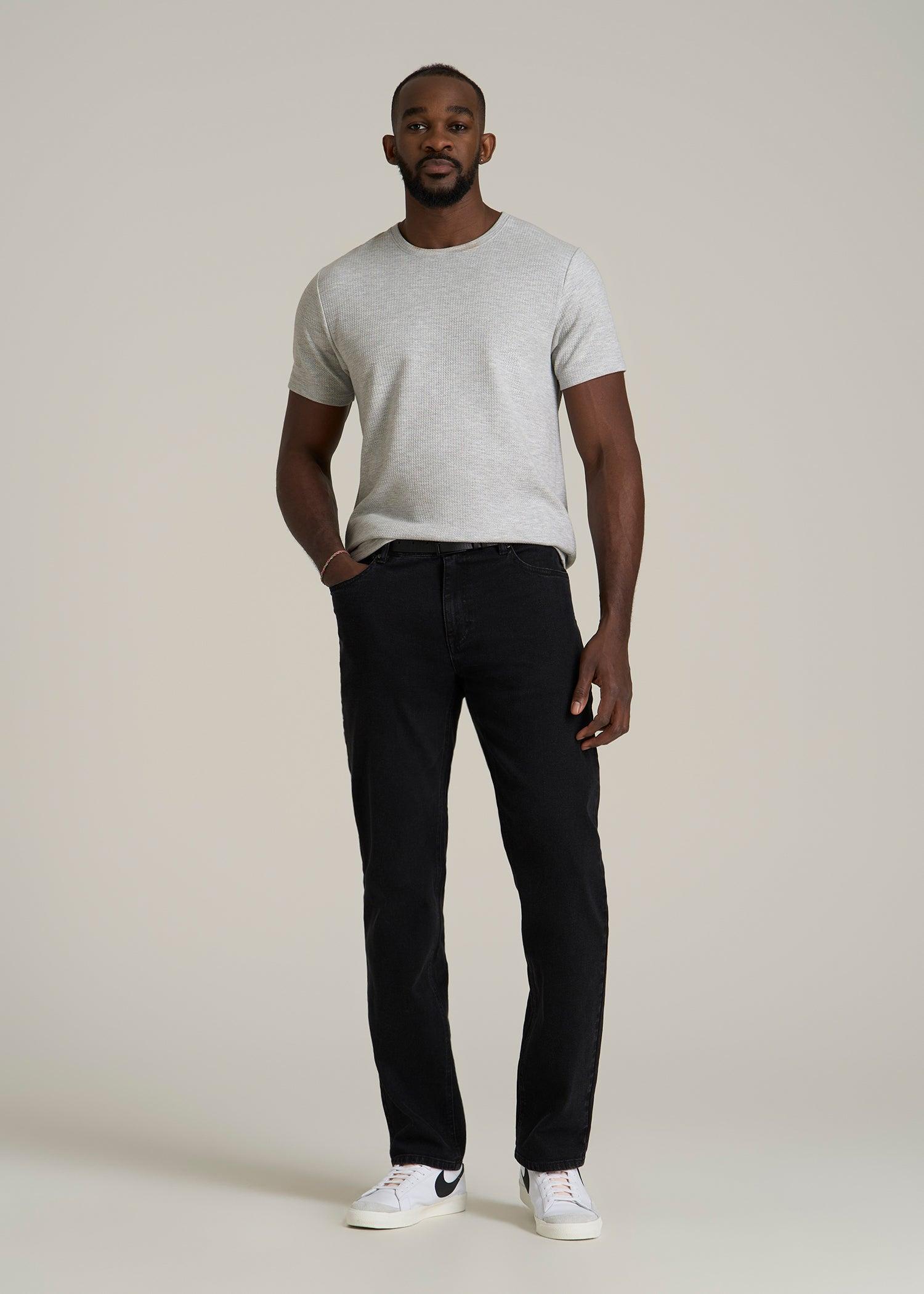 Cloud Knit Waffle Short Sleeve Tee for Tall Men in Light Heather Grey Male Product Image