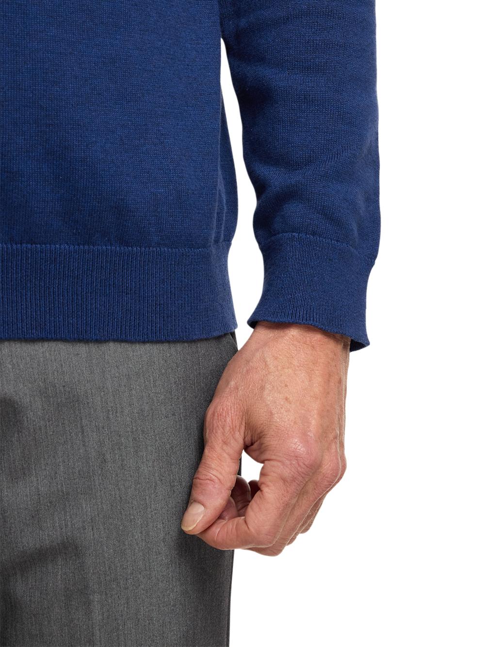 Supima Cotton Four Button Mock Neck Sweater - Plum Product Image