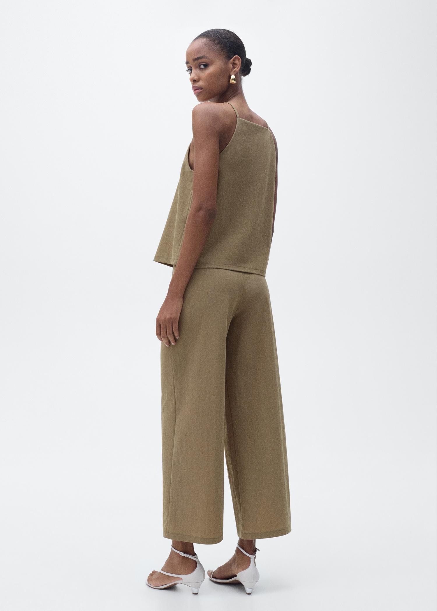 Cropped palazzo pants - Women | MANGO USA Product Image