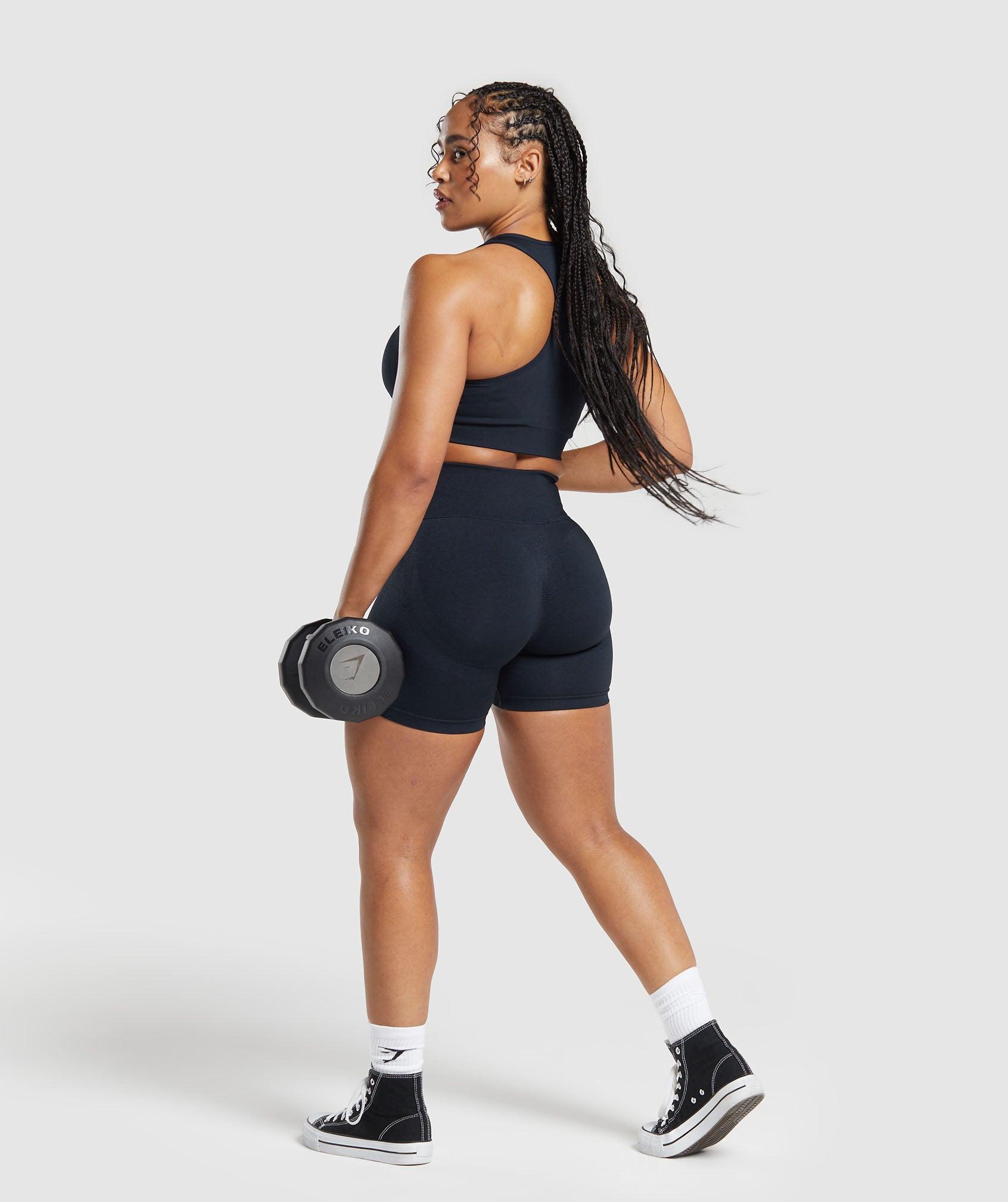 Gymshark Lift Seamless Shorts - Midnight Blue/Black Marl Female Product Image