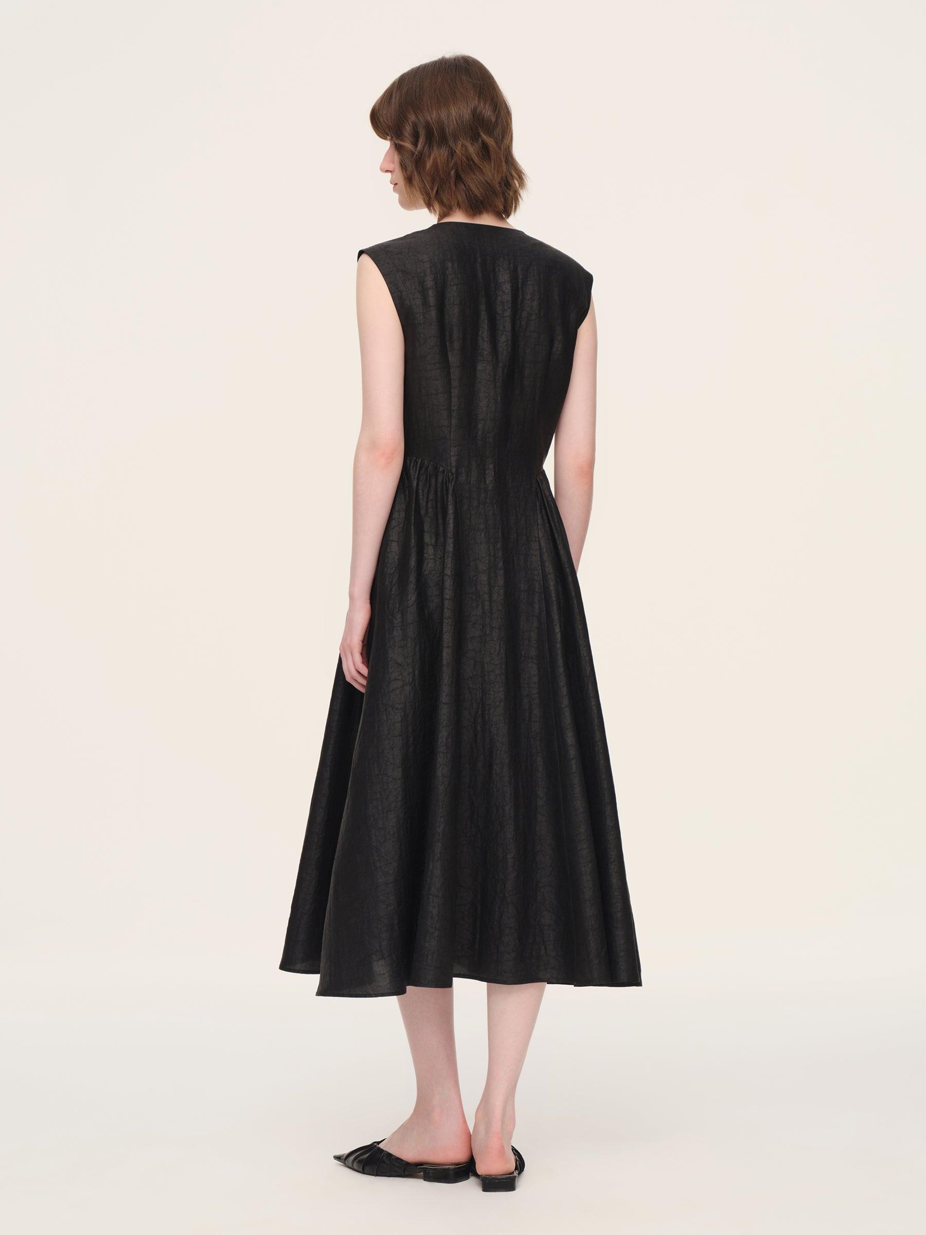 18MM Gambiered Canton Gauze Women Cap Sleeve Maxi Dress Product Image