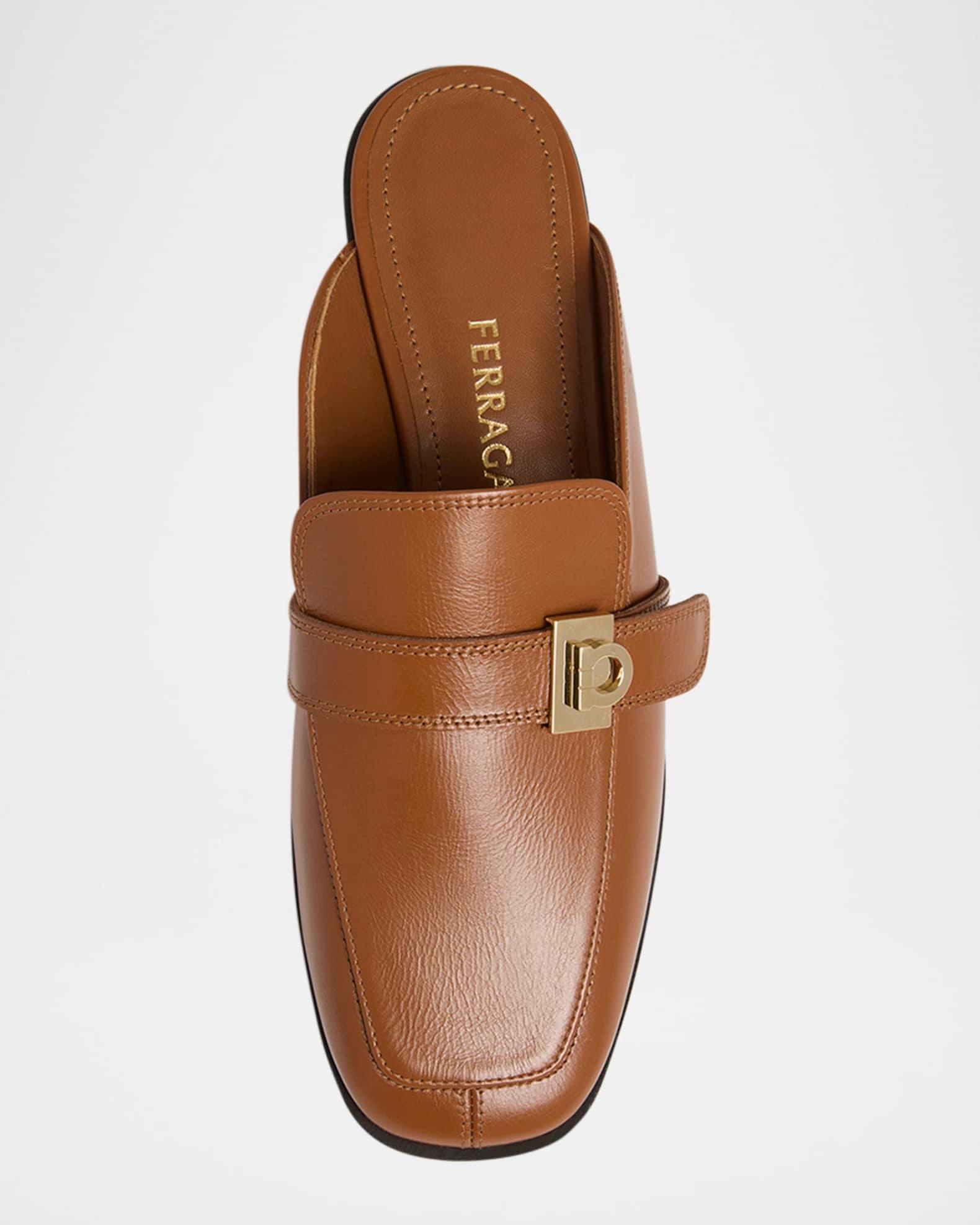 Mavira Leather Gancini Strap Loafer Mules Product Image