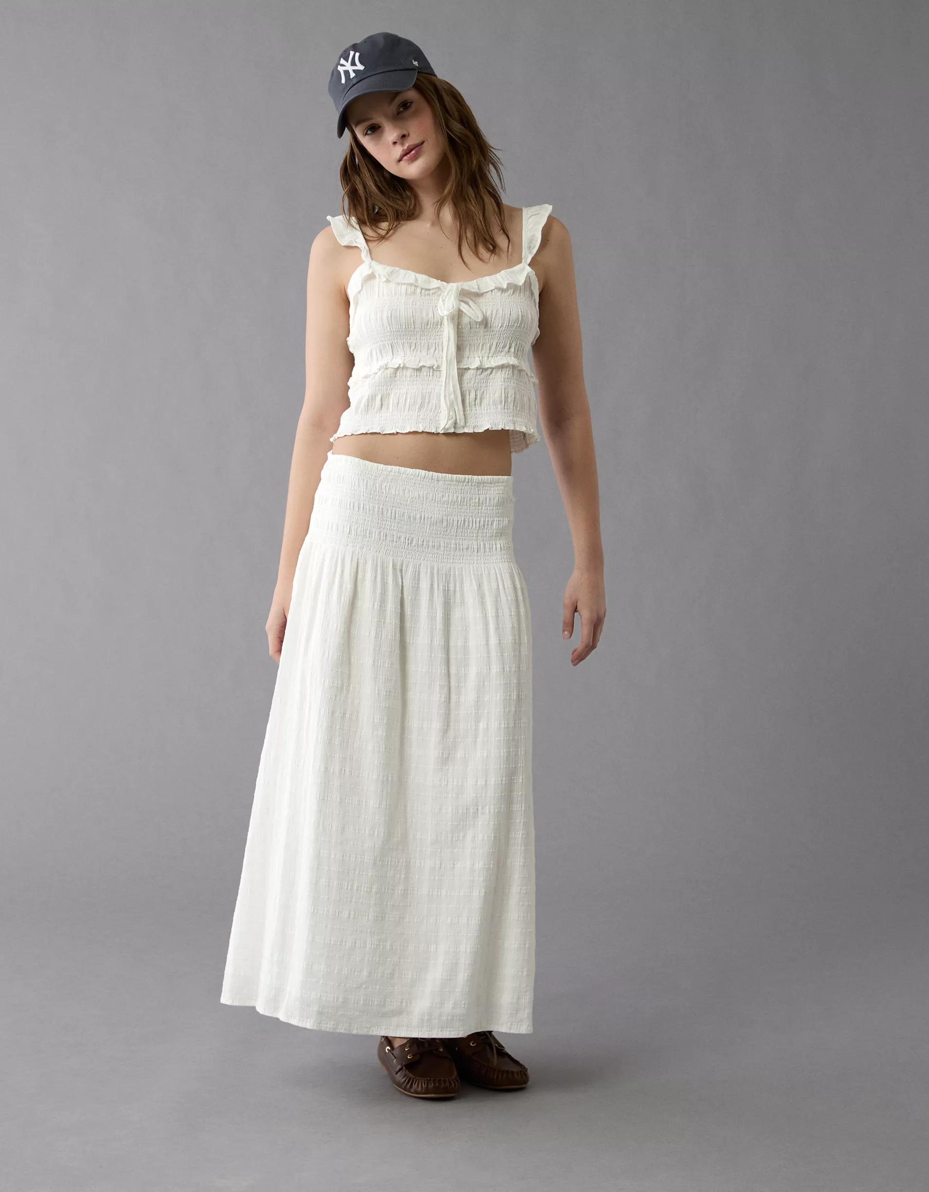 AE Smocked Ruffle Tank Top Product Image