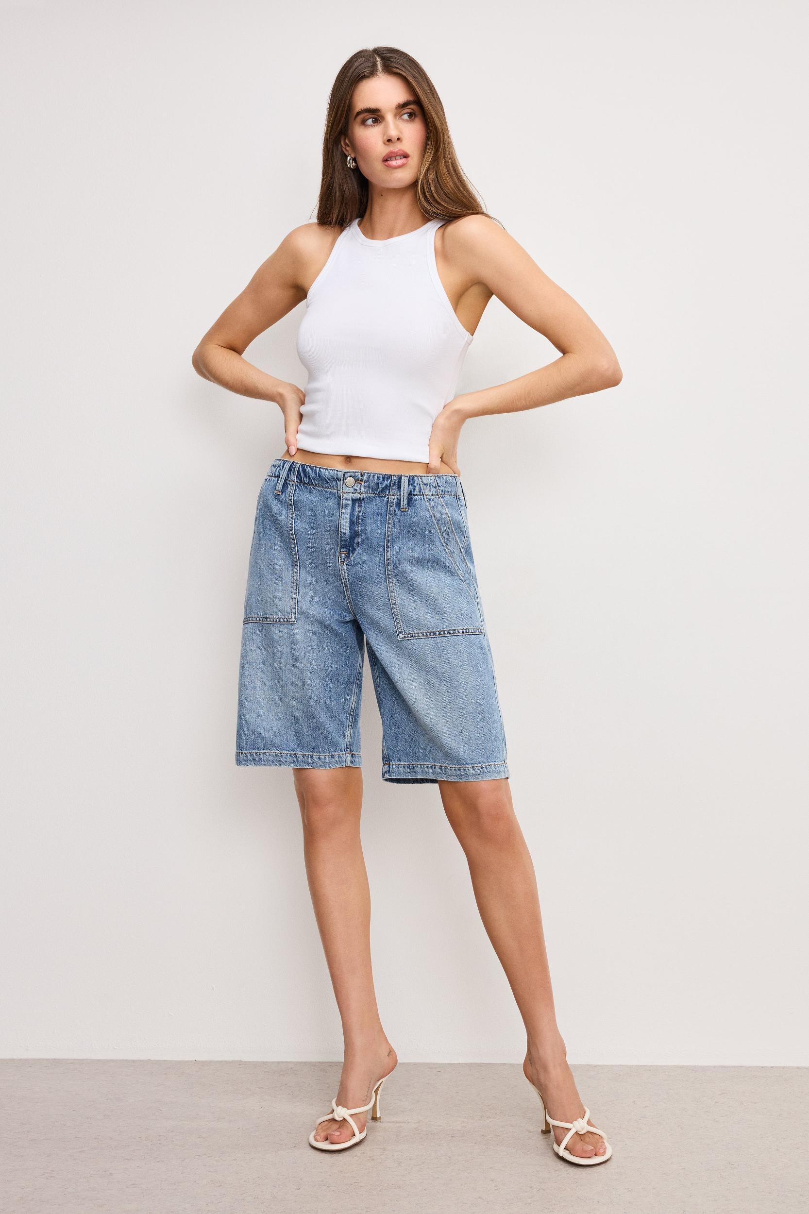 LITE LINEN BERMUDA SHORT | INDIGO786 Product Image