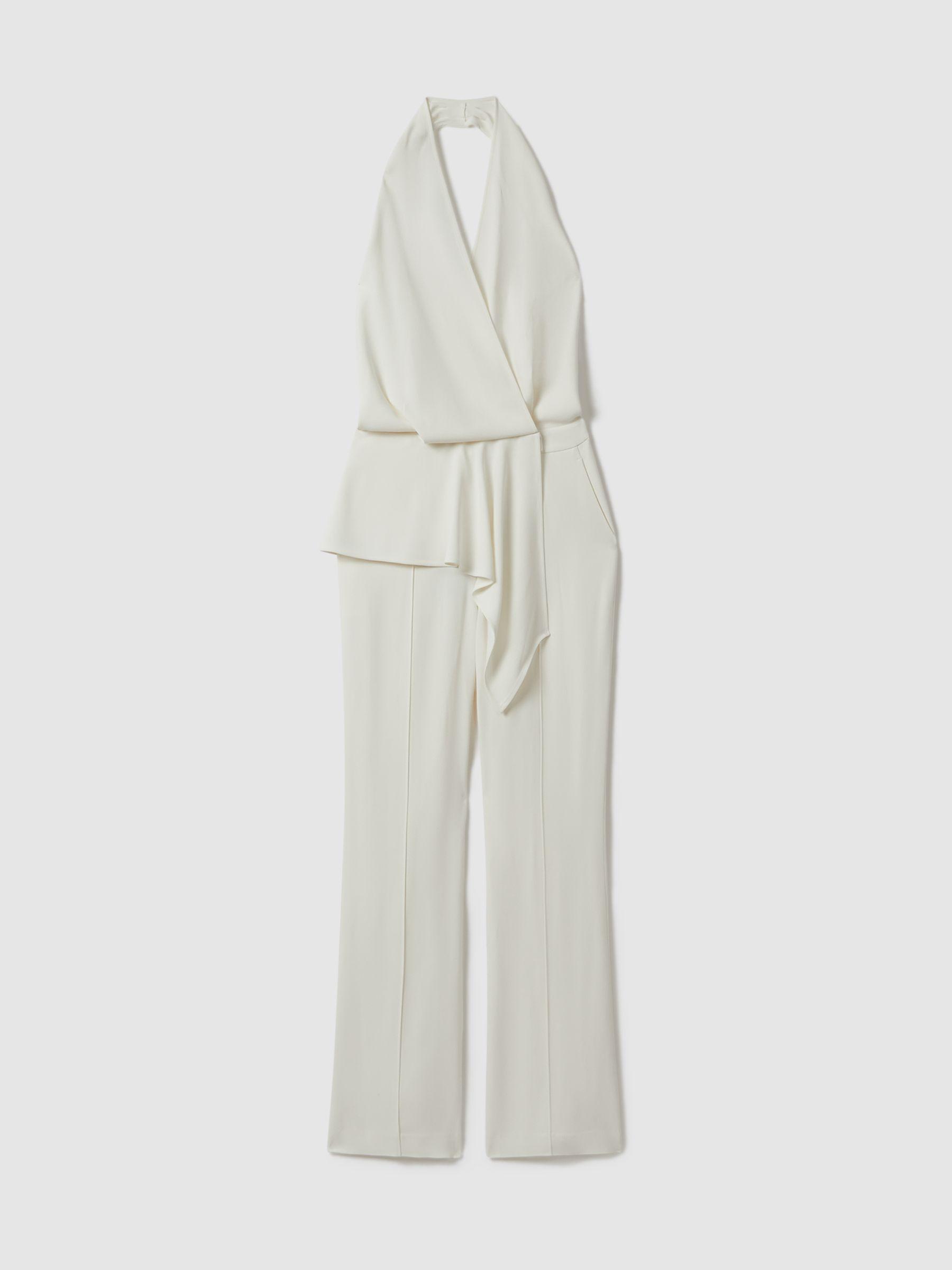Atelier Drape Front Bridal Jumpsuit in Ivory Product Image