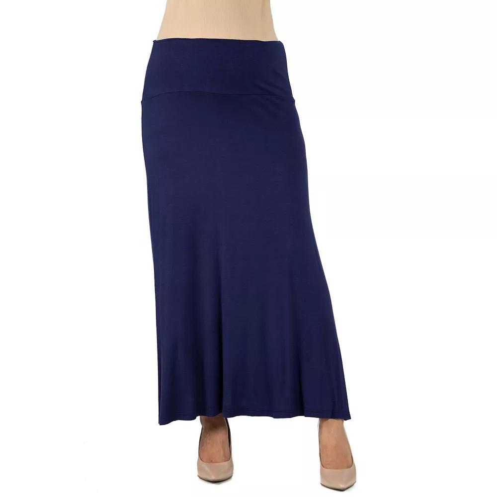 Maternity 24Seven Comfort Apparel Elastic Waist Maxi Skirt, Women's,  Product Image