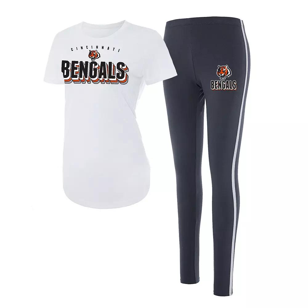 Women's Concepts Sport White/Charcoal Atlanta Falcons Sonata T-Shirt & Leggings Set,  Product Image