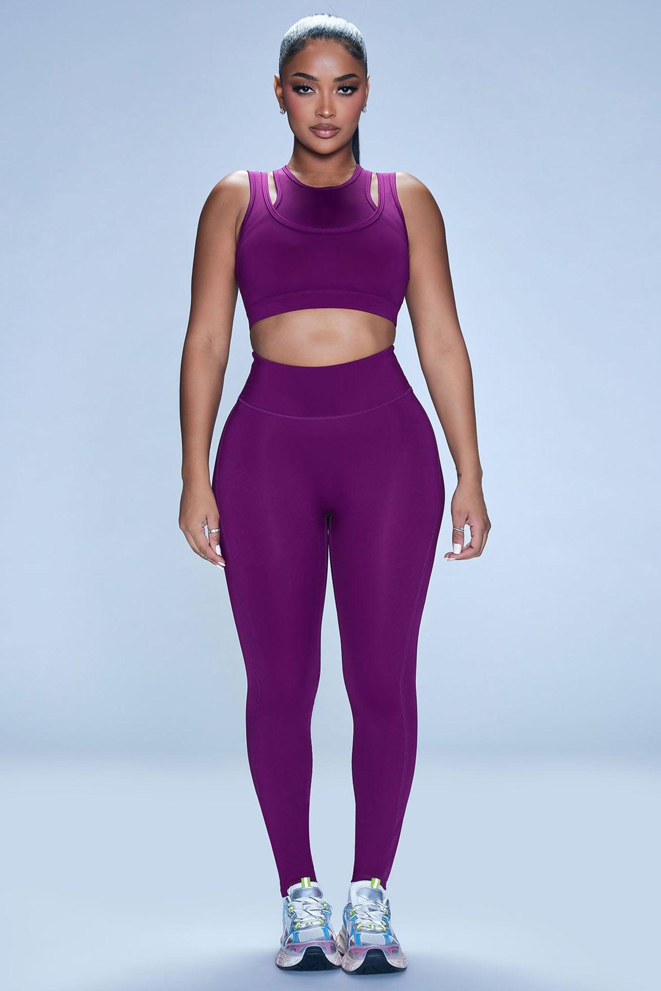 Pedal Pusher Elevate Sports Bra - Plum Product Image