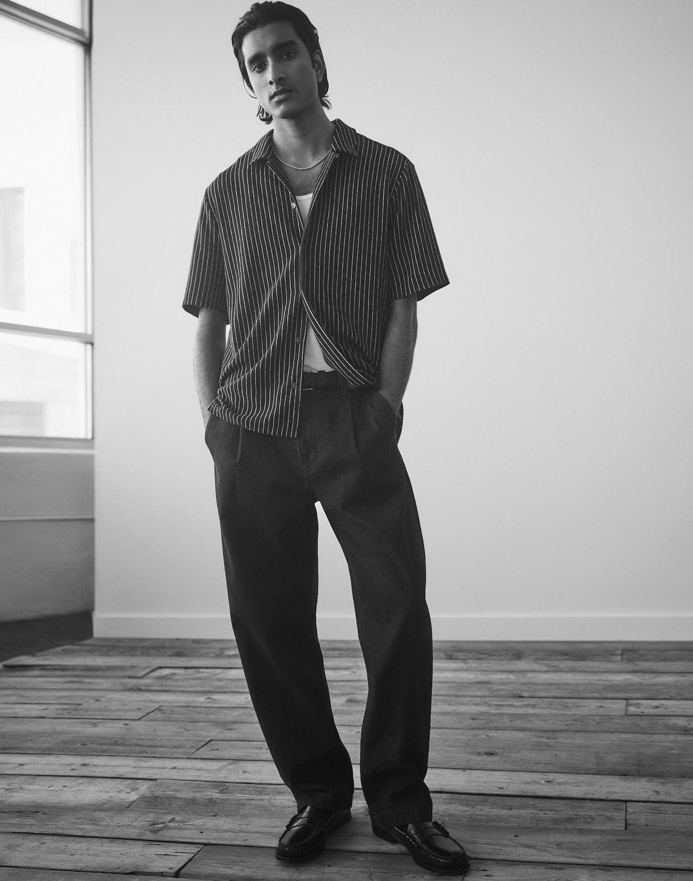 Pleated Denim Pants in Northbrook Wash Product Image