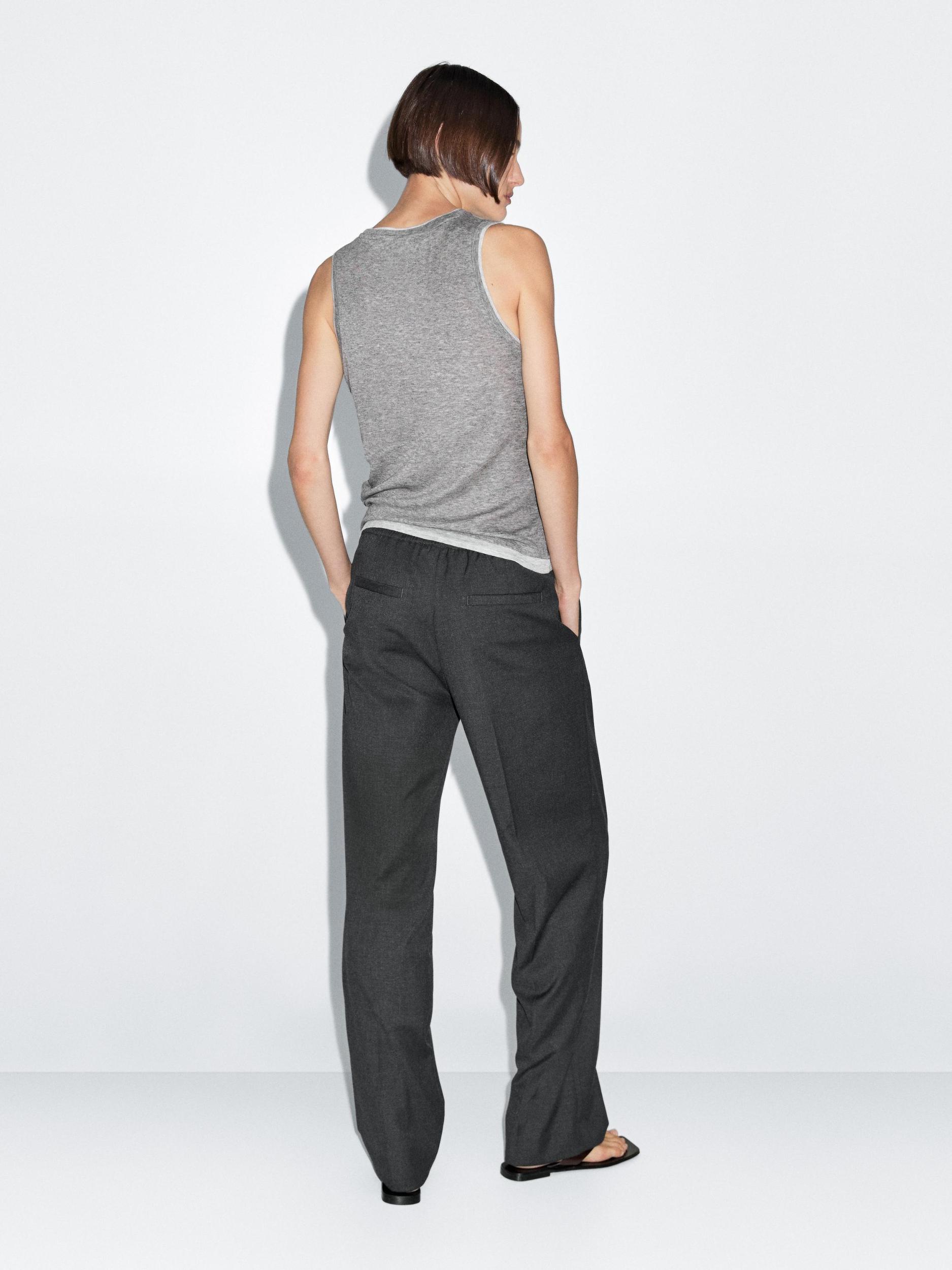 Dart trousers with elastic waistband Product Image