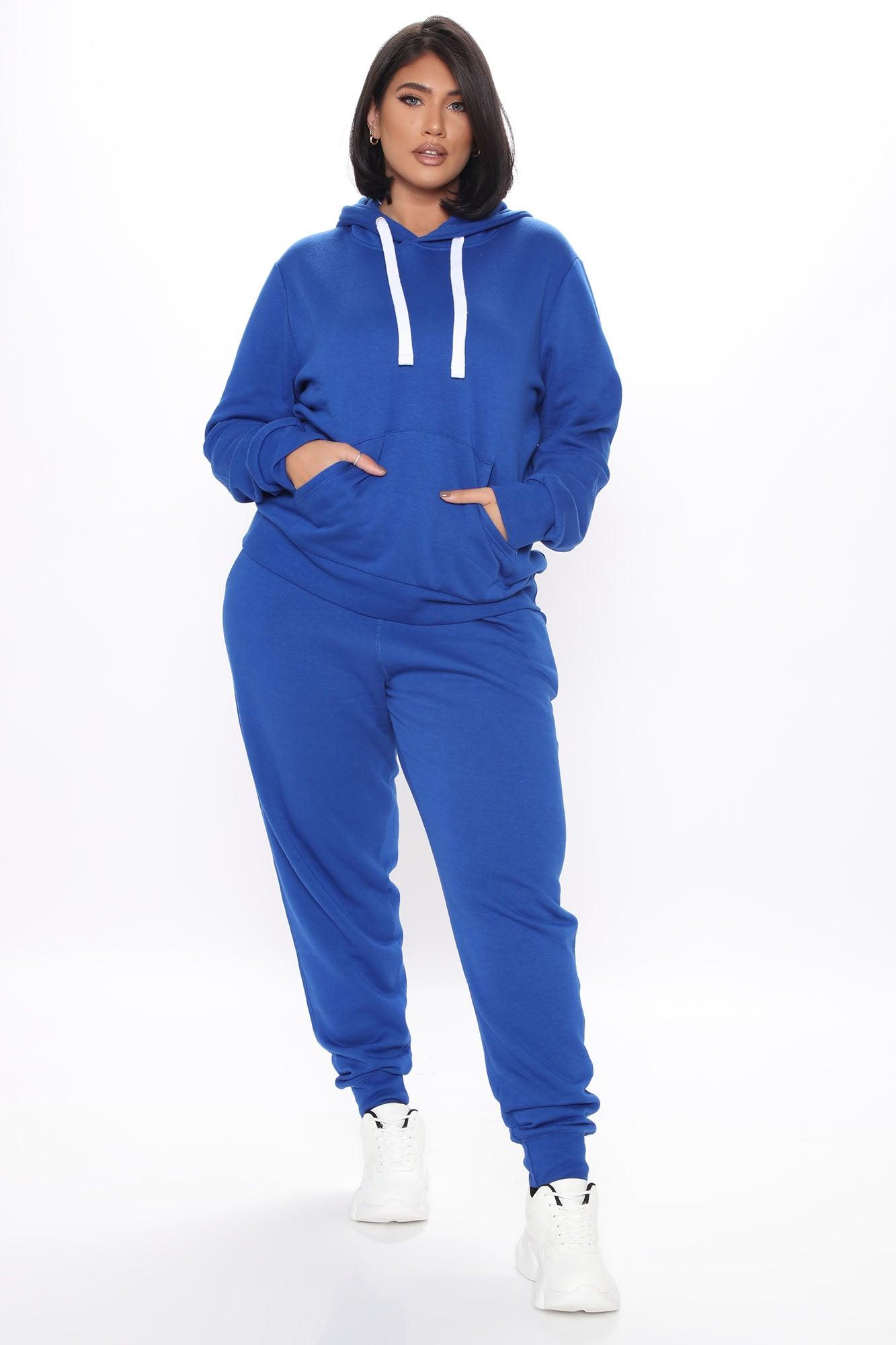 Relaxed Vibe Solid Hoodie - Blue Product Image