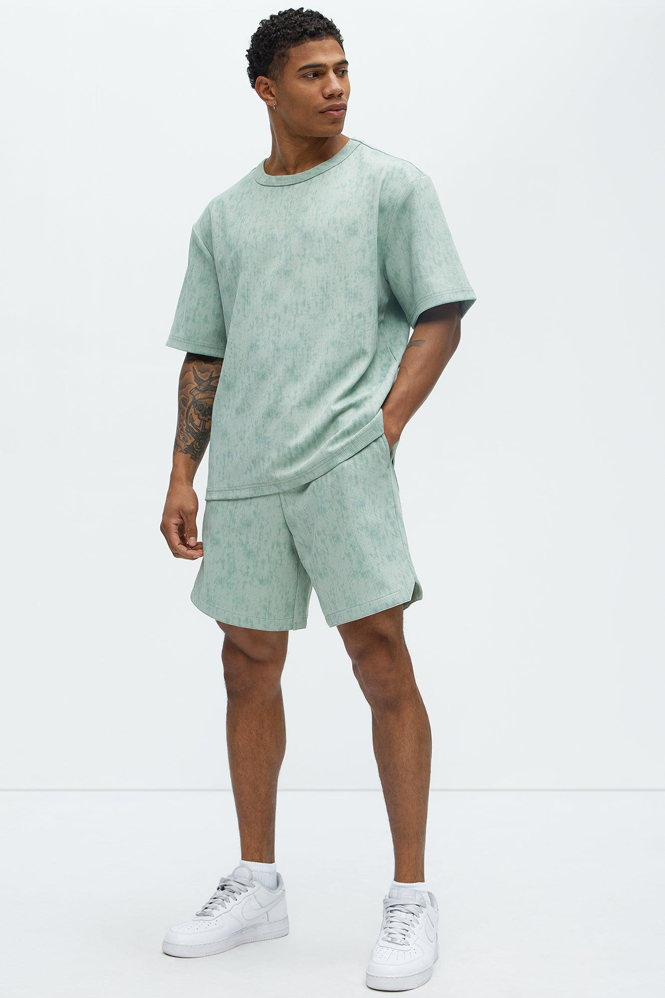 Kerwin Waffle Texture Shorts - Sage Product Image