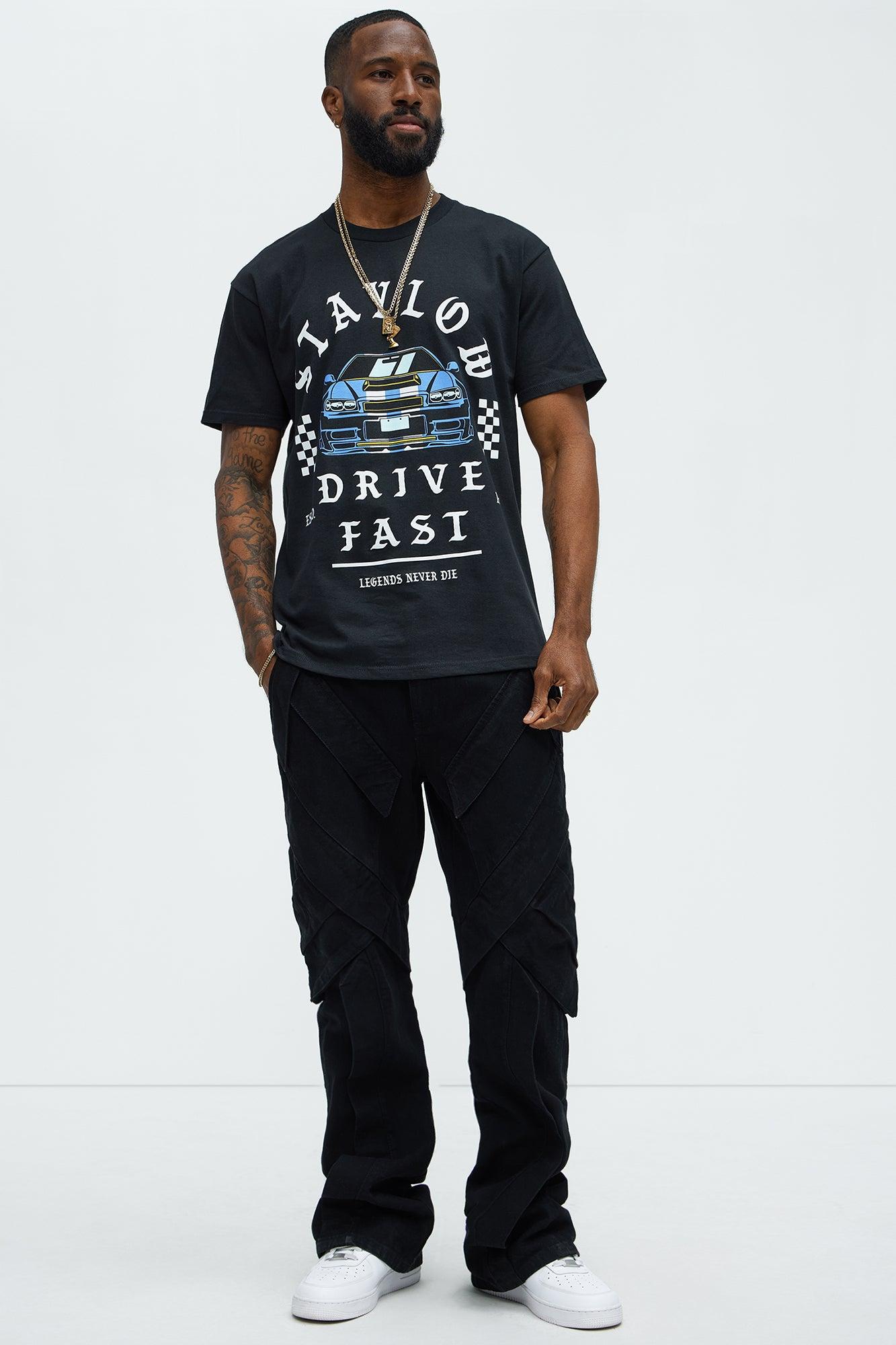 Stay Low Drive Fast Short Sleeve Tee - Black Product Image