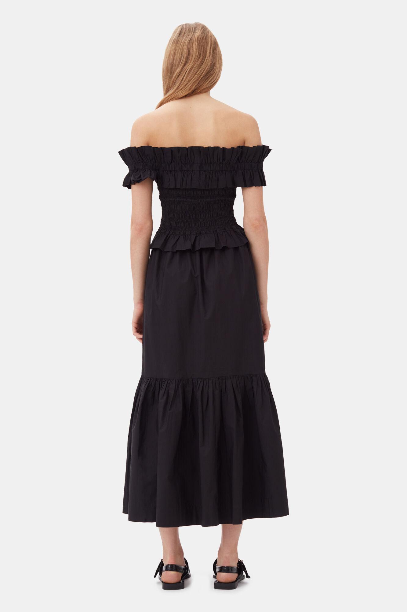 Cotton Poplin Maxi Flounce Skirt Product Image