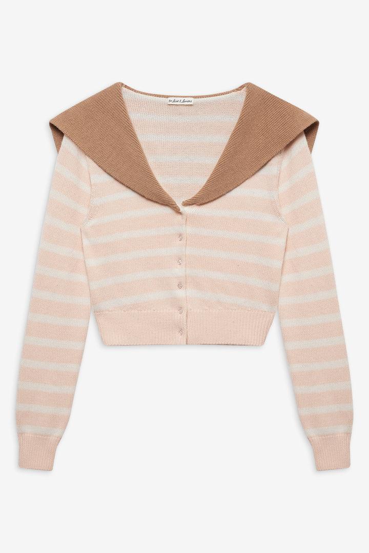Sophia Stripe Cardigan — Pink Product Image