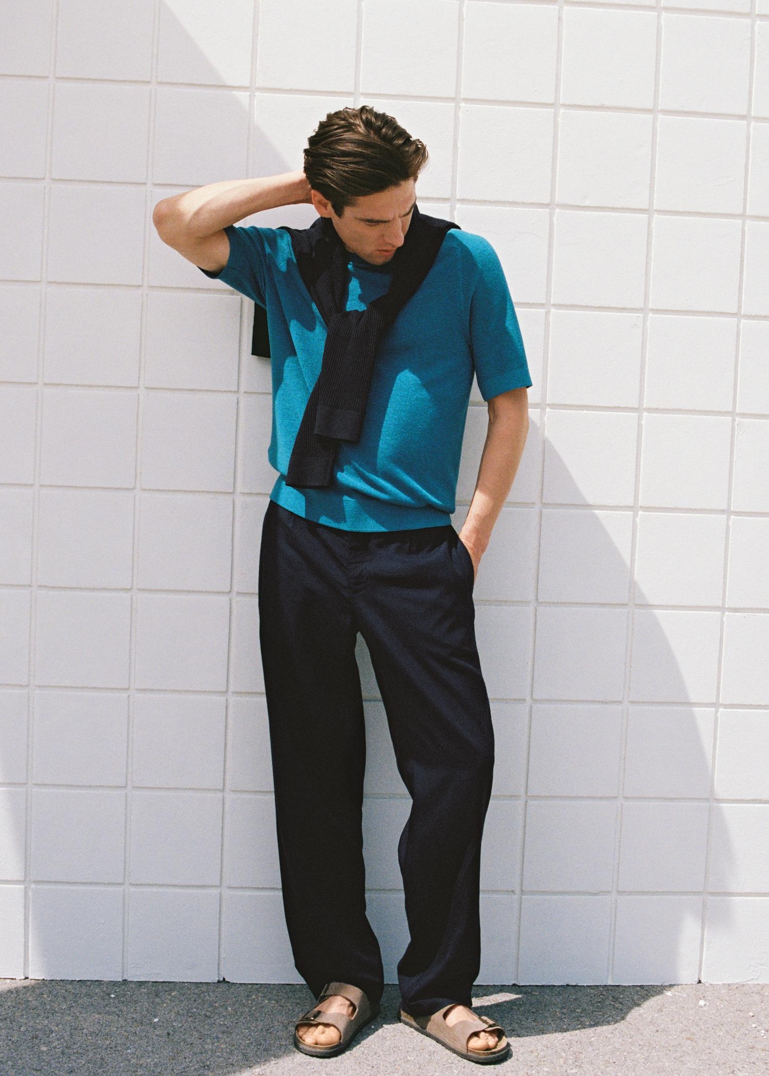 Linen lyocell regular-fit pants - Men | MANGO USA Product Image