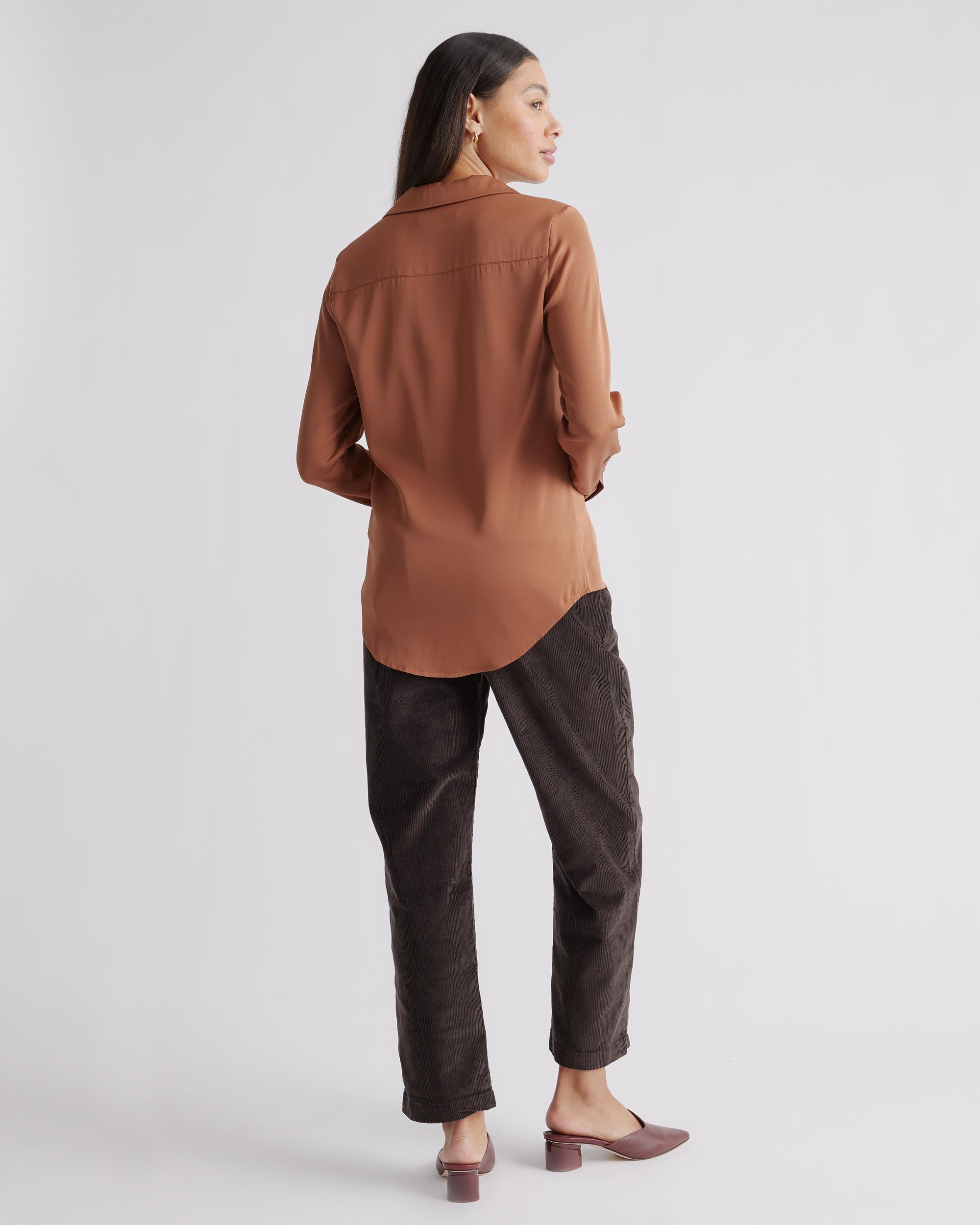 Quince | Women's Washable Stretch Silk Notch Collar Blouse Product Image