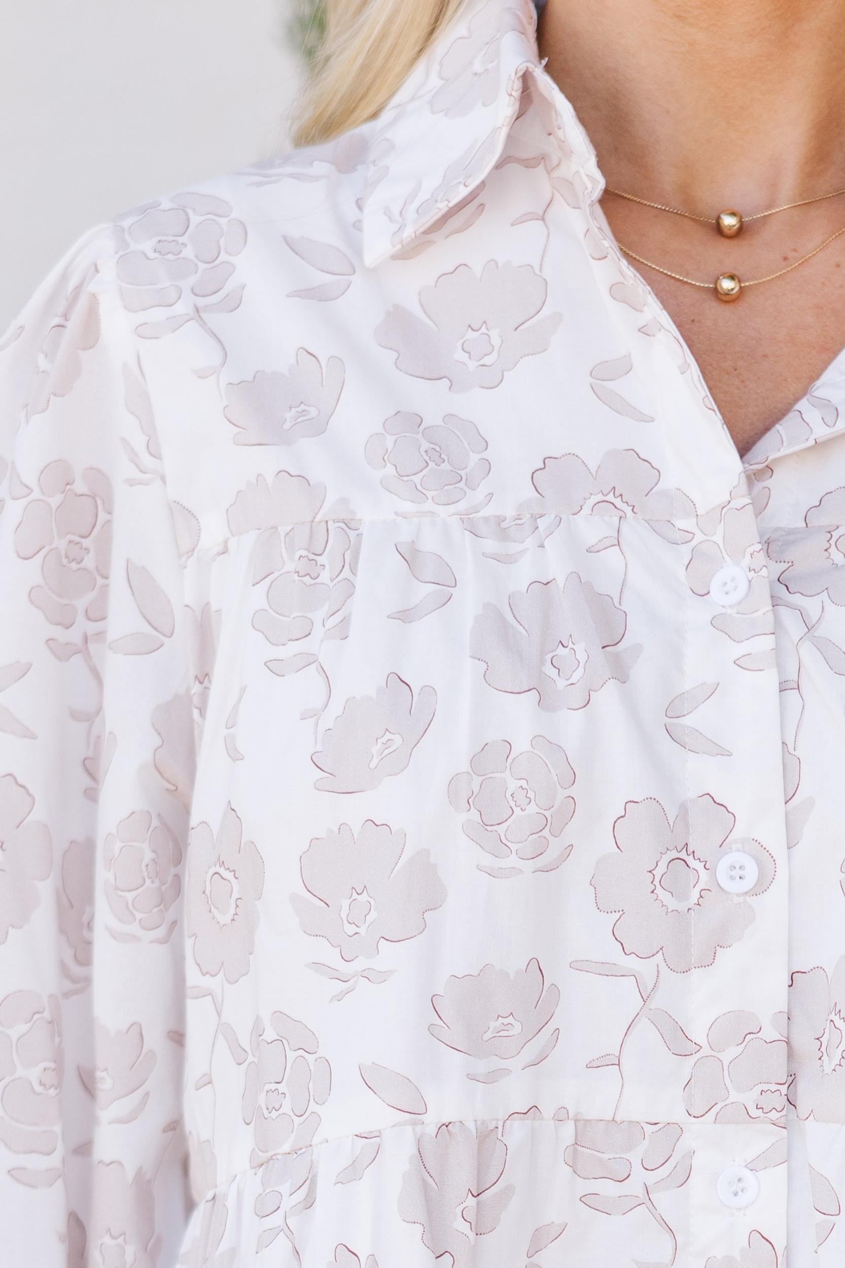 On Your Way Off White Floral Babydoll Dress Female Product Image