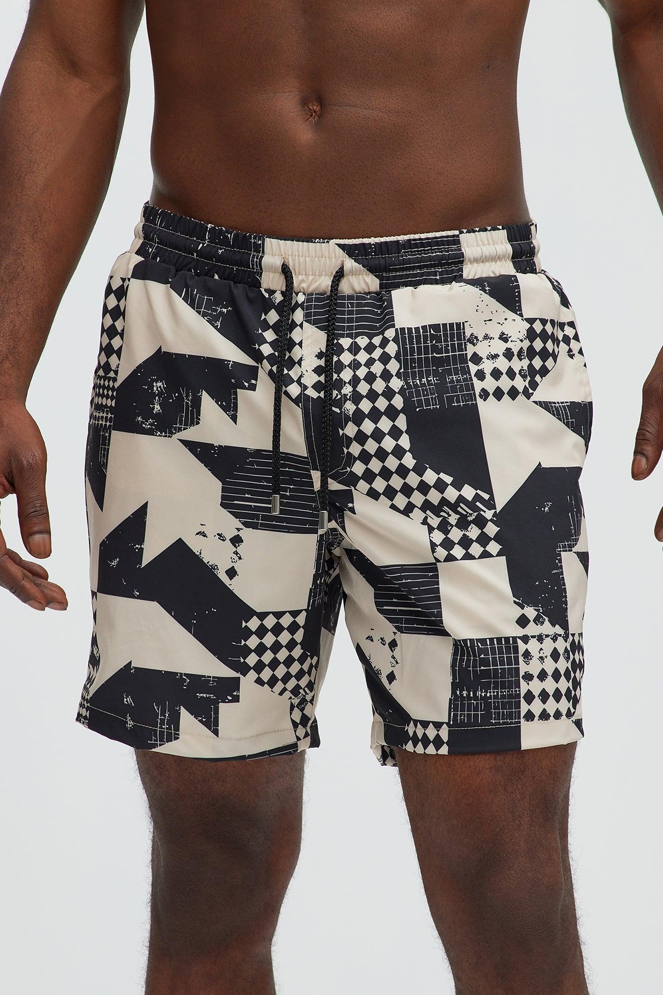 Fuller Geometric Swim Classic Trunk - Black/combo Product Image
