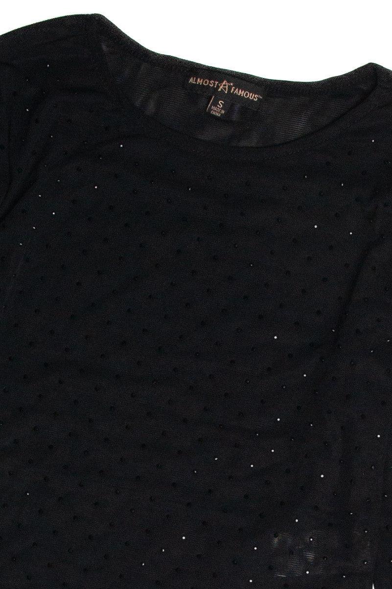 Studded Mesh Long Sleeve Top Product Image