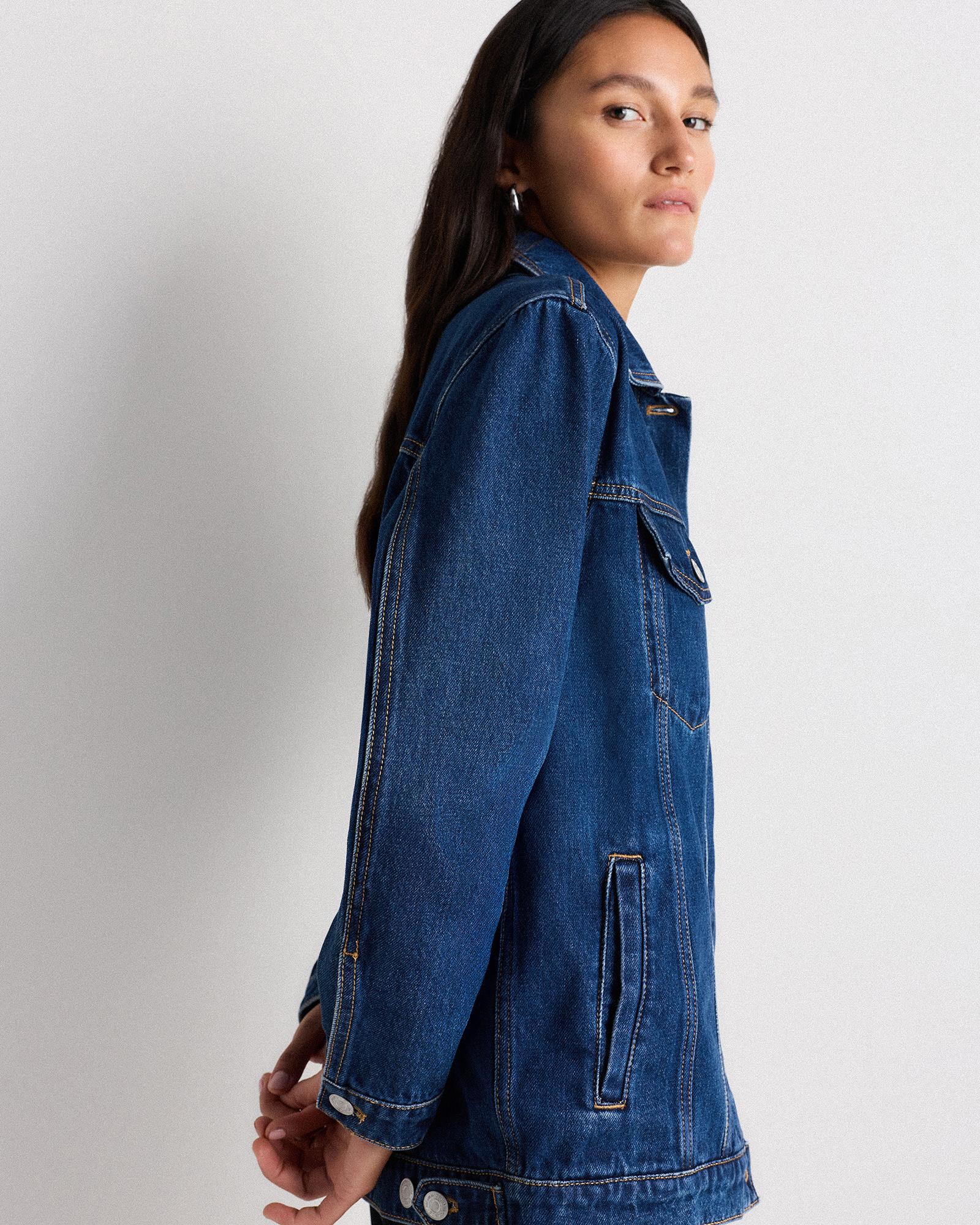 Quince | Women's Oversized Denim Jacket Organic Cotton Product Image
