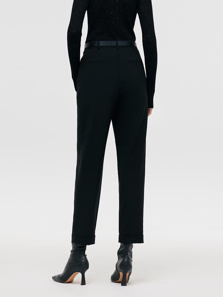 Machine Washable Wool Women Tapered Pants Product Image