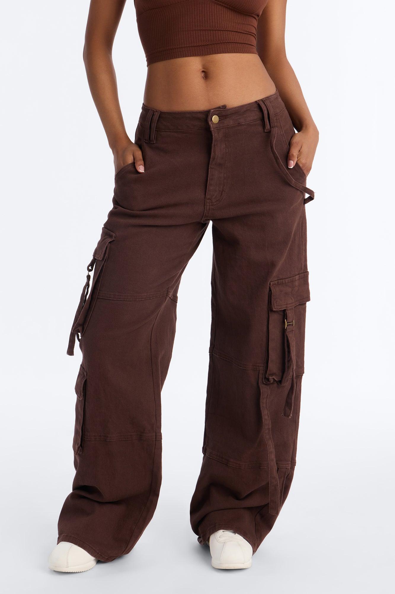 Desi Mineral Wash Cargo Pant - Chocolate Female Product Image