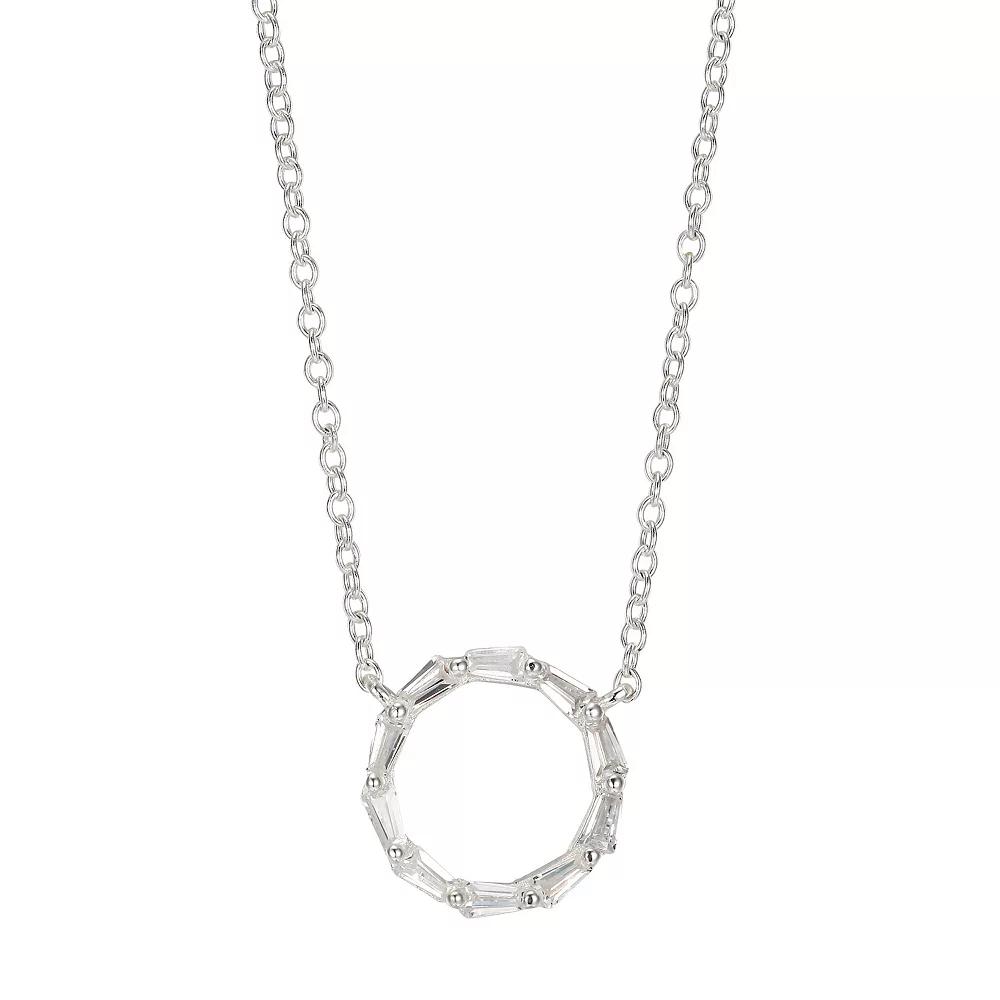 Love This Life Sterling Silver Cubic Zirconia Open Circle Necklace, Women's, Size: 18" Product Image