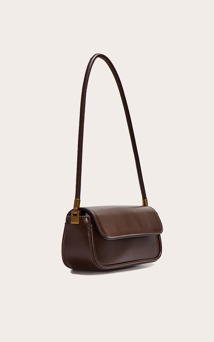 Chocolate PU Skinny Elongated Shoulder Bag Product Image