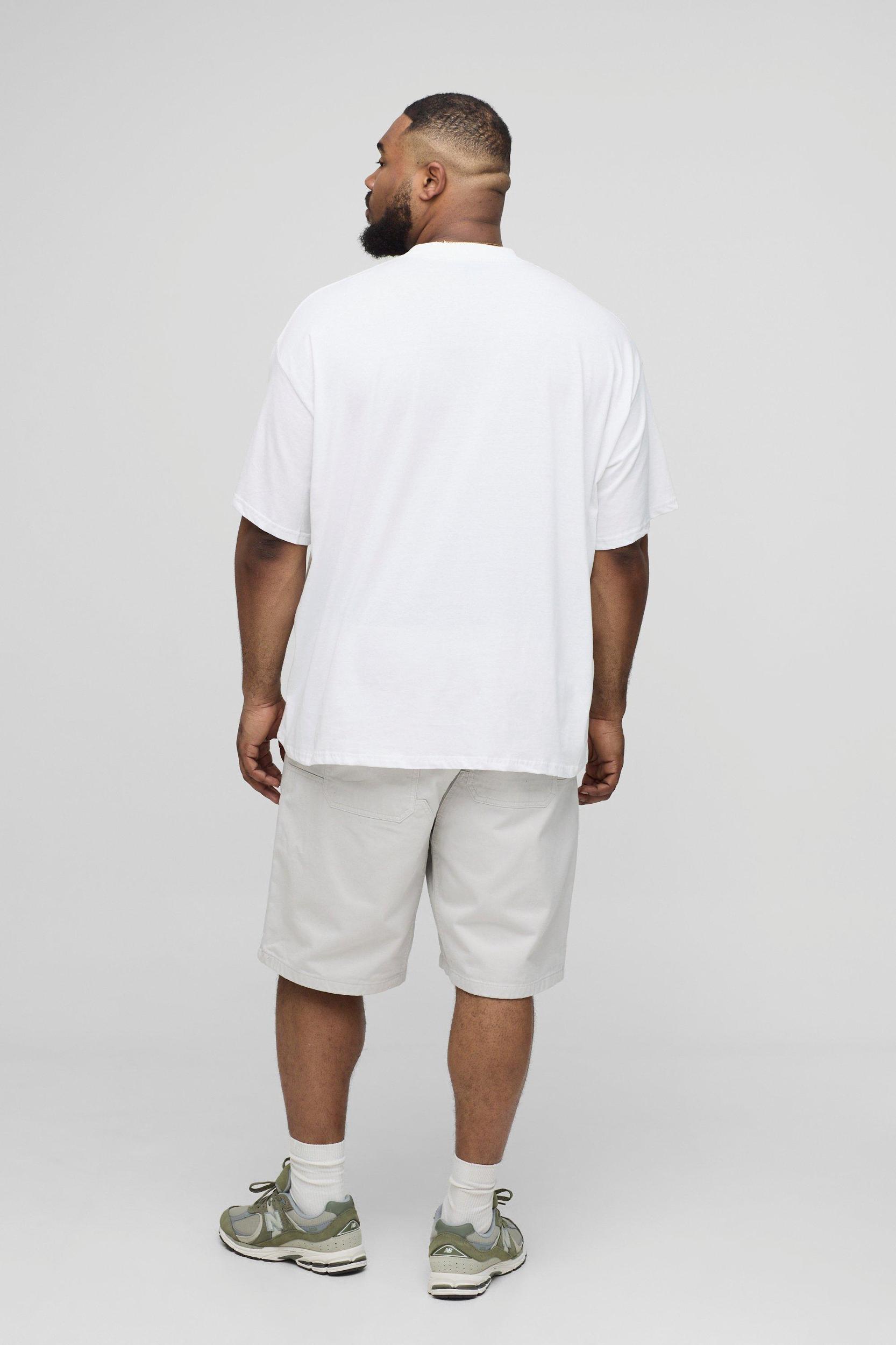 Plus Oversized Extended Neck California Floral Print T-Shirt | boohooMAN USA Product Image