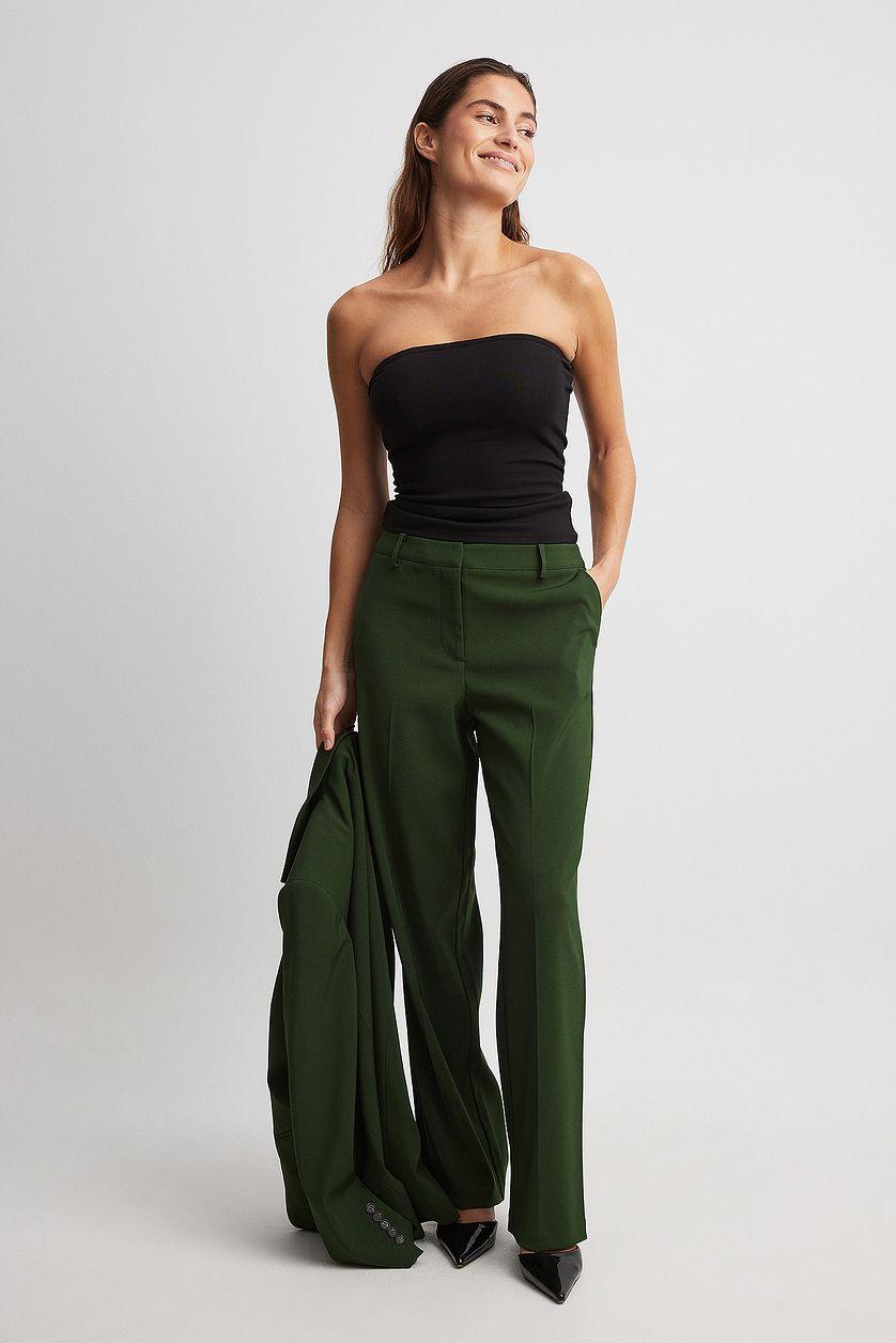 Straight Low Waist Suit Pants Product Image