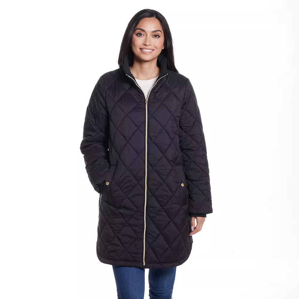 Women's Weathercast Quilted Zip Front Walker Jacket, Size: XL, Dusty Green Product Image