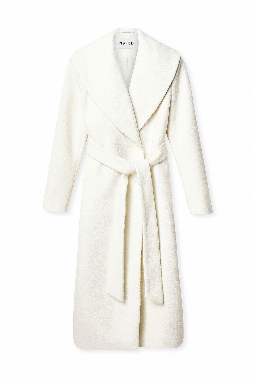 Wool Blend Wide Collar Maxi Coat Product Image