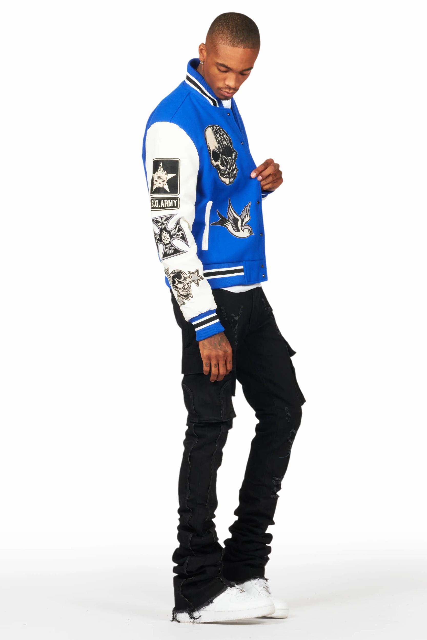 Vidar Royal Blue Varsity Jacket Male Product Image