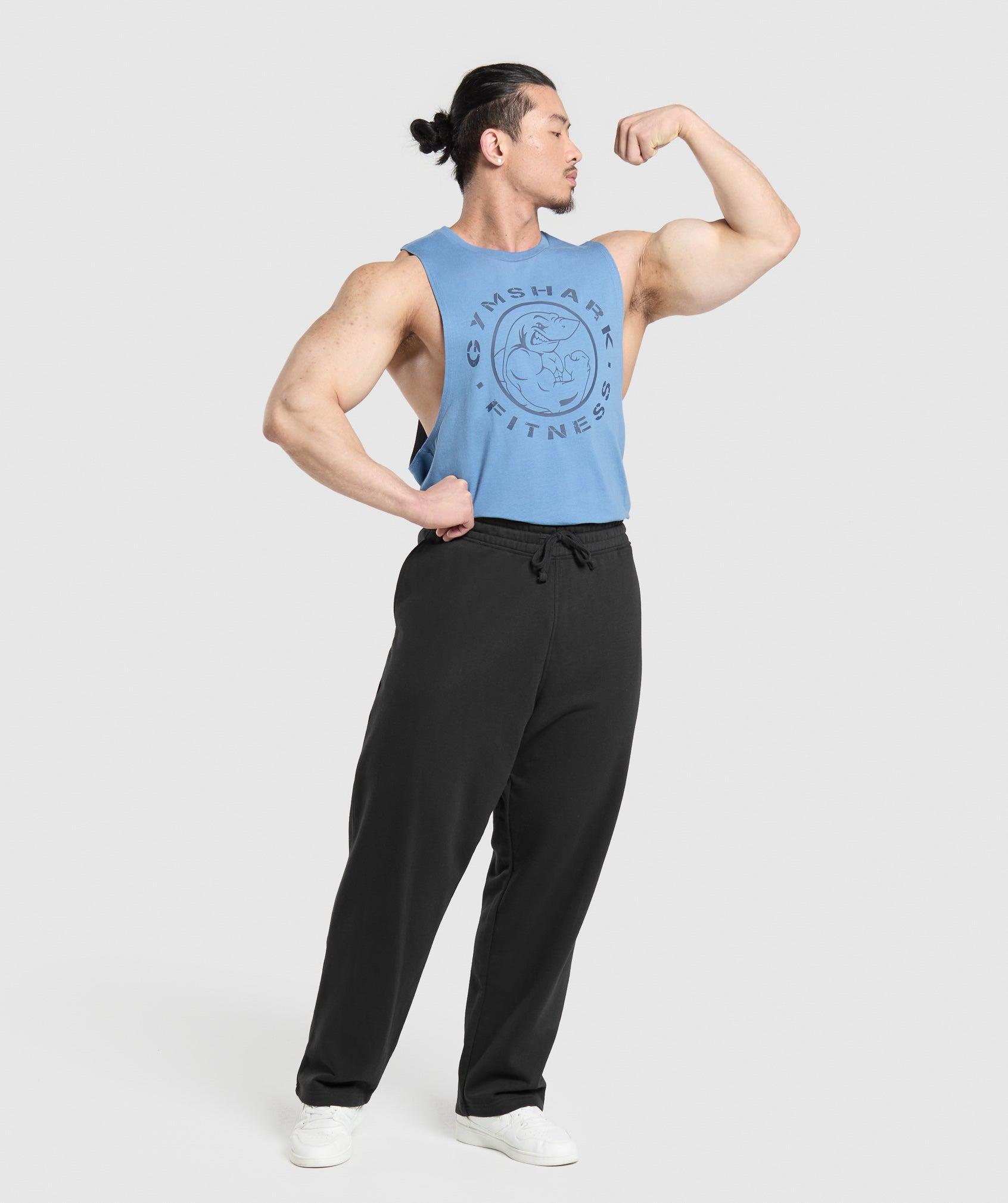 Gymshark Legacy Drop Arm Tank - Classic Blue Male Product Image