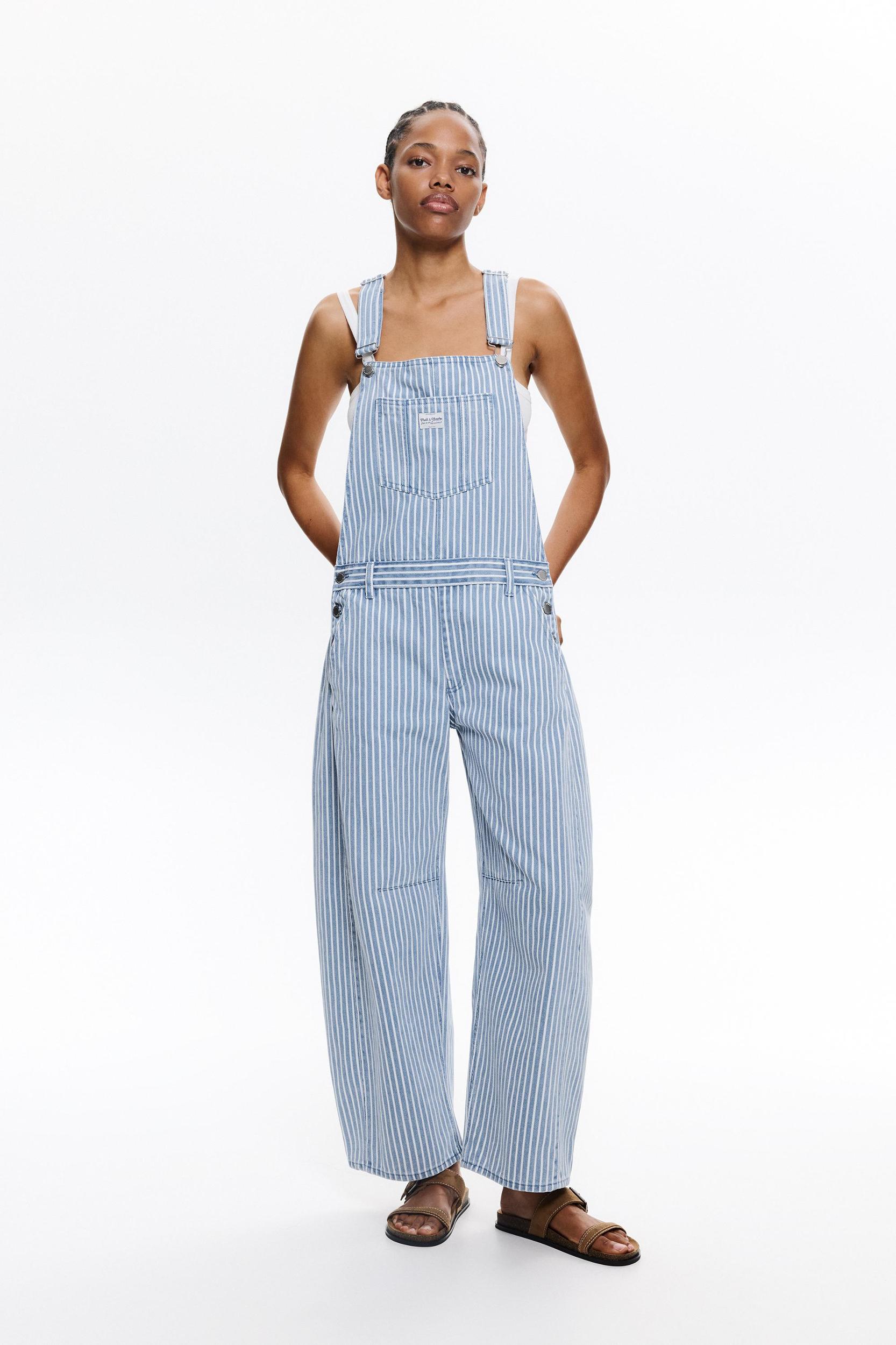 Striped balloon overalls Product Image