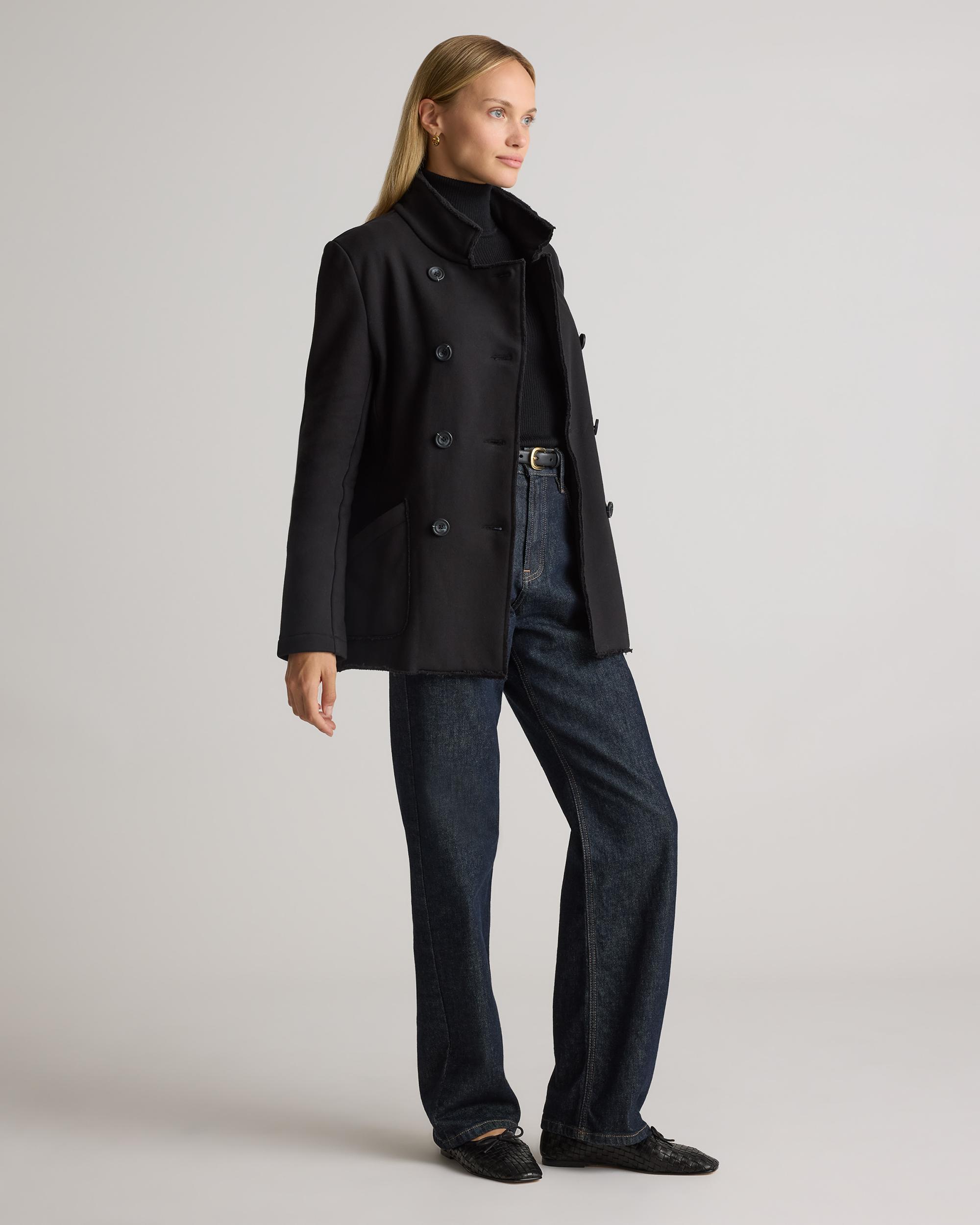 Quince | Women's French Terry Fleece Peacoat Organic Cotton Product Image