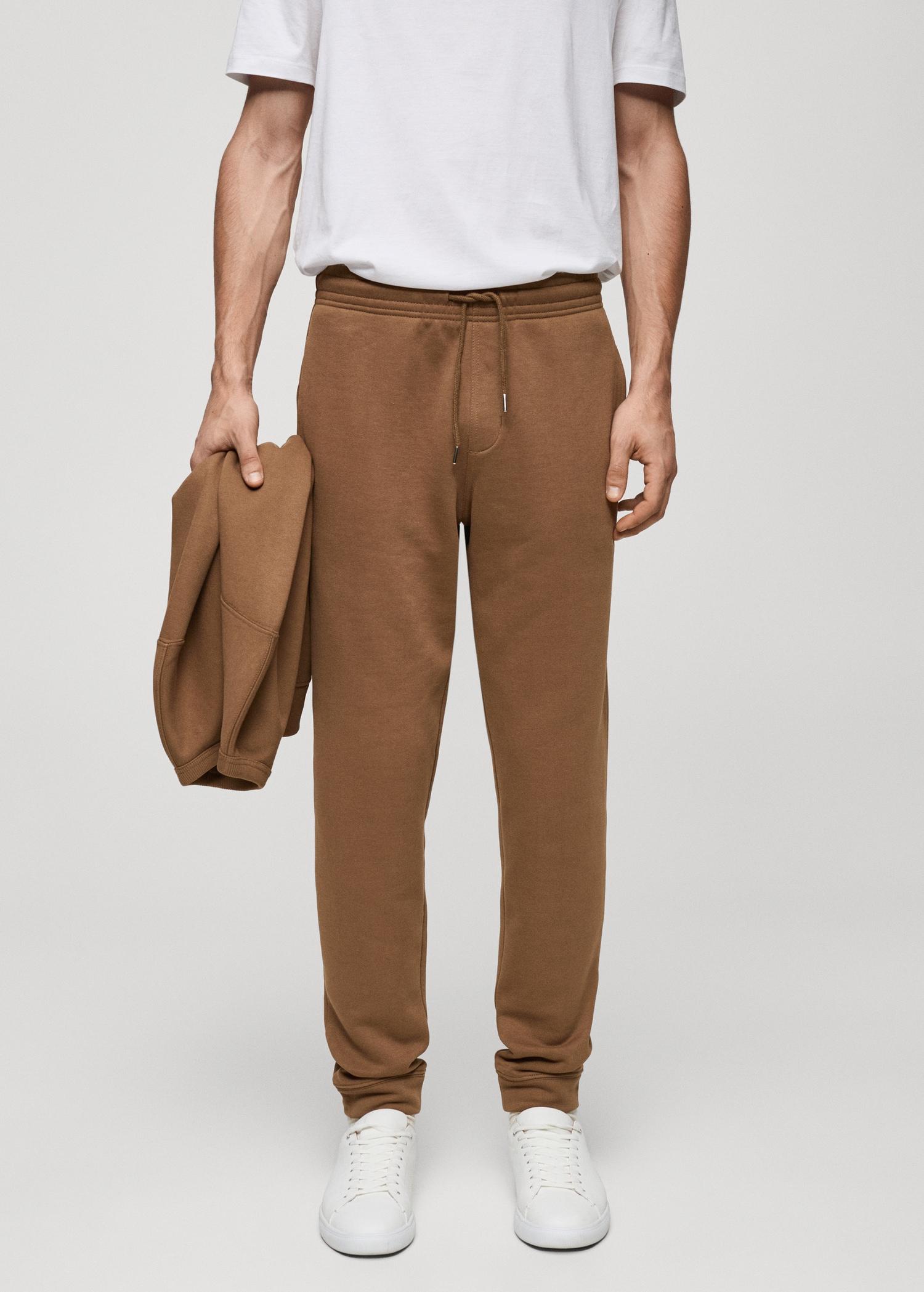 Brushed joggers with elastic waistband - Men | MANGO USA Product Image