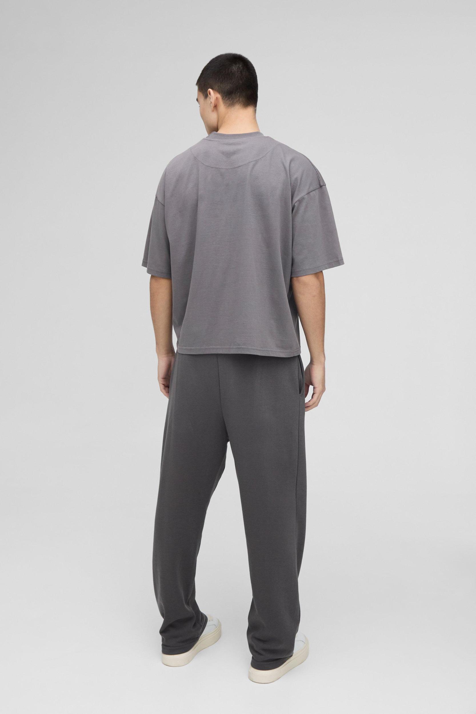 Loose Fit Drop Crotch Loopback Sweatpants | boohooMAN USA Product Image