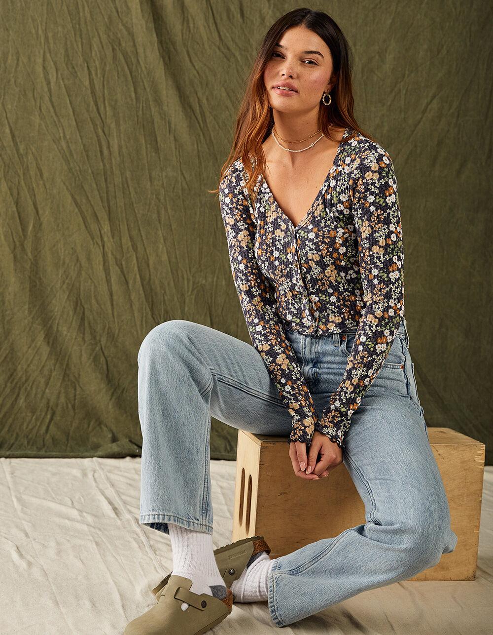 BILLABONG Falling In Love Womens Long Sleeve Top - BLACK COMBO Product Image