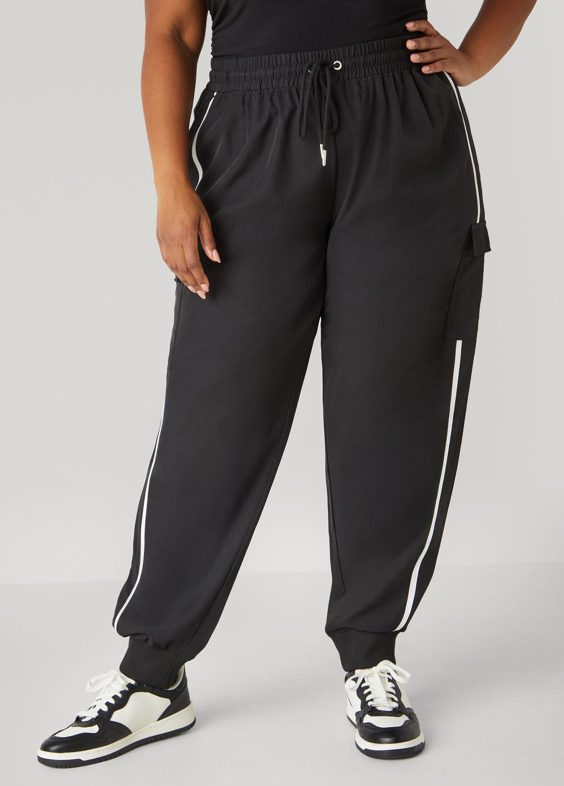 Piped Drawstring Cargo Joggers Product Image